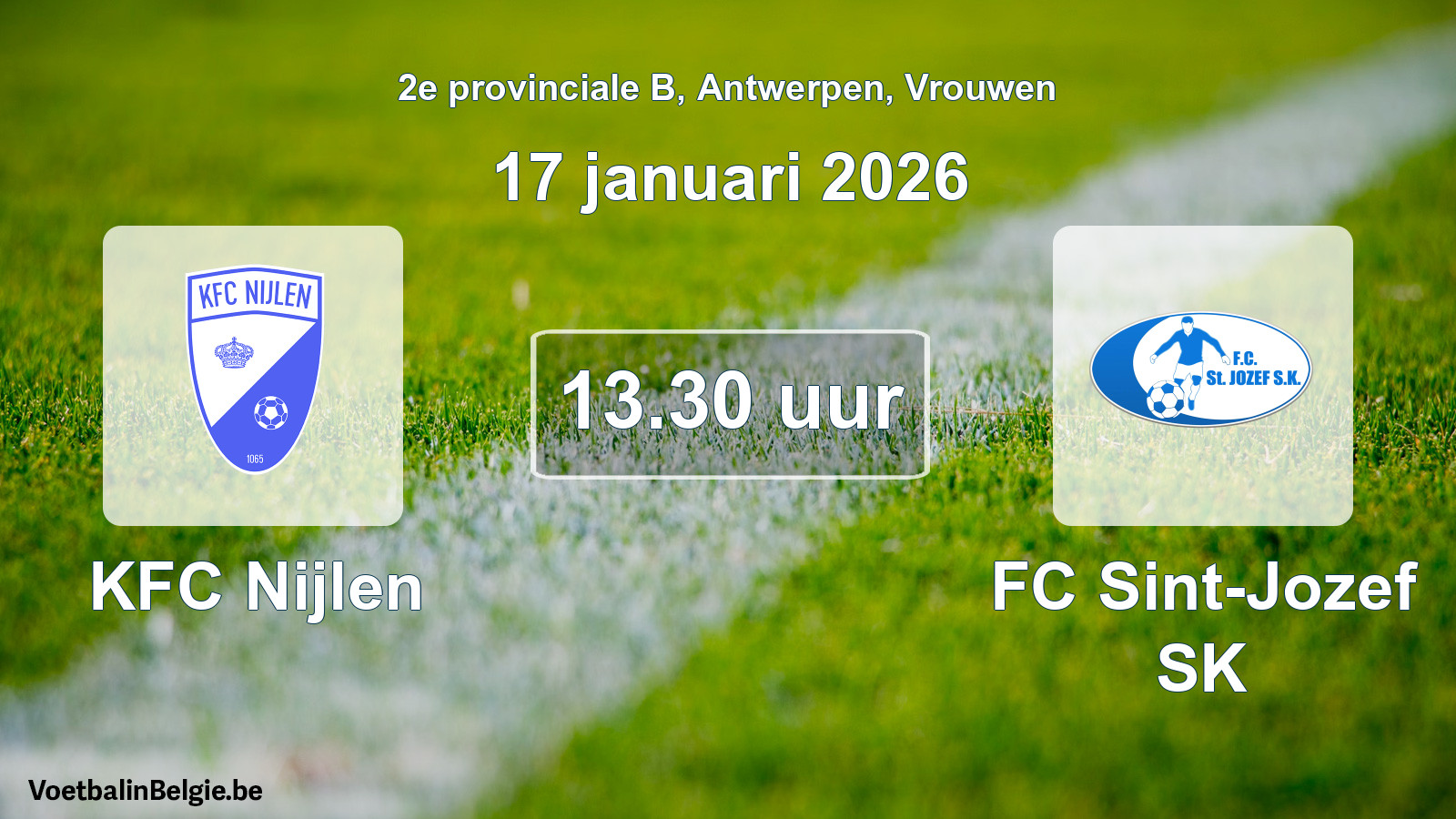 Scheduled match women football: KFC Nijlen - FC Sint-Jozef SK (17 January 2026)