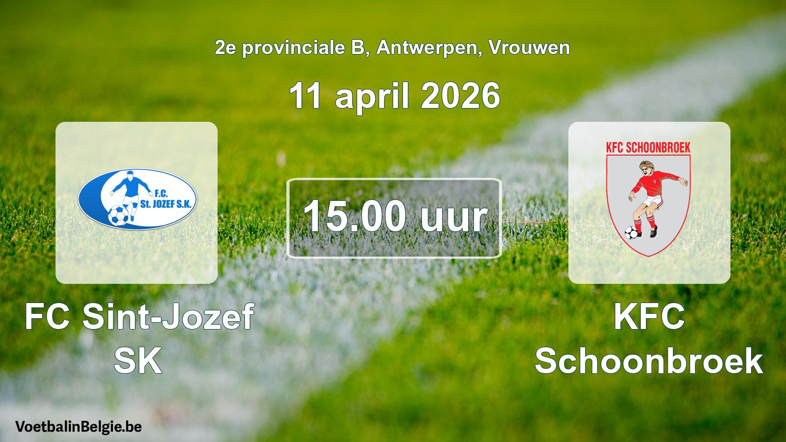 Scheduled match women football: FC Sint-Jozef SK - KFC Schoonbroek (11 April 2026)
