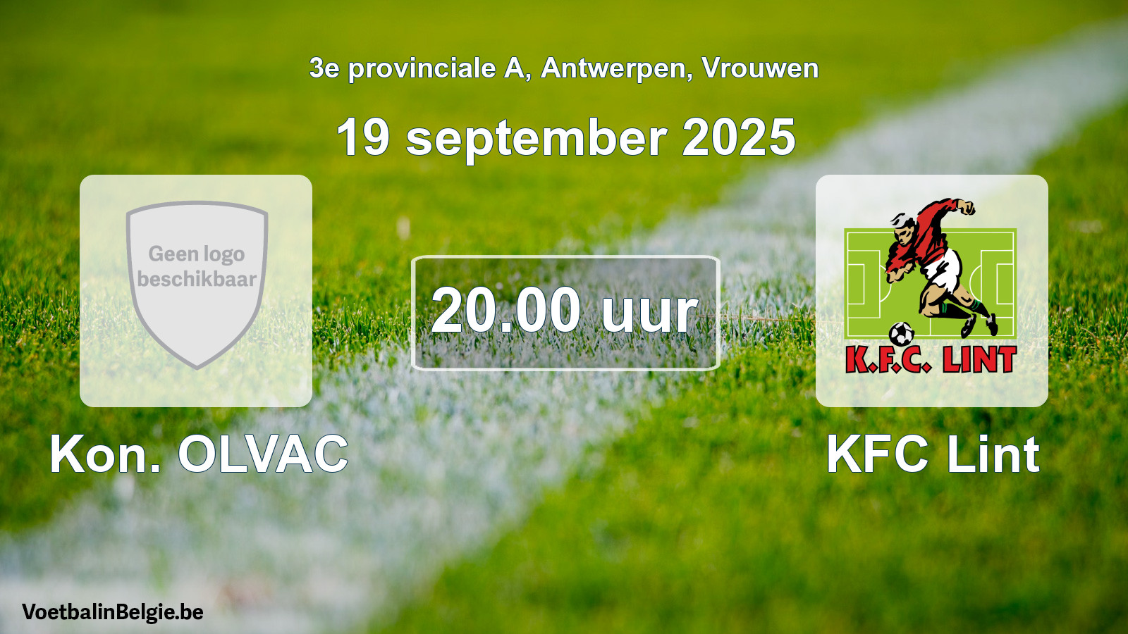 Geplande wedstrijd vrouwenvoetbal: Kon. OLVAC - KFC Lint (19 september 2025)