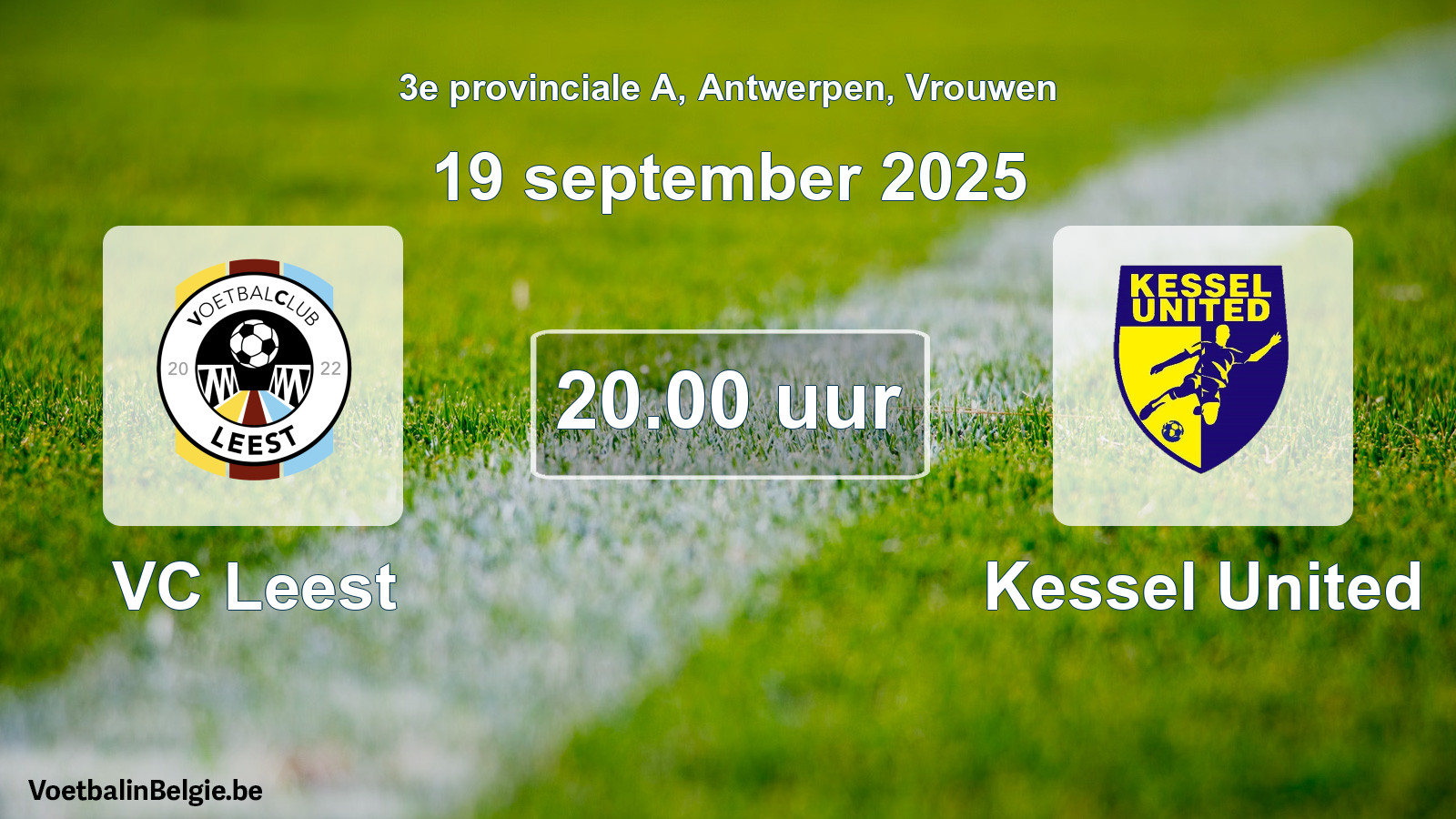 Scheduled match women football: VC Leest - Kessel United (19 September 2025)