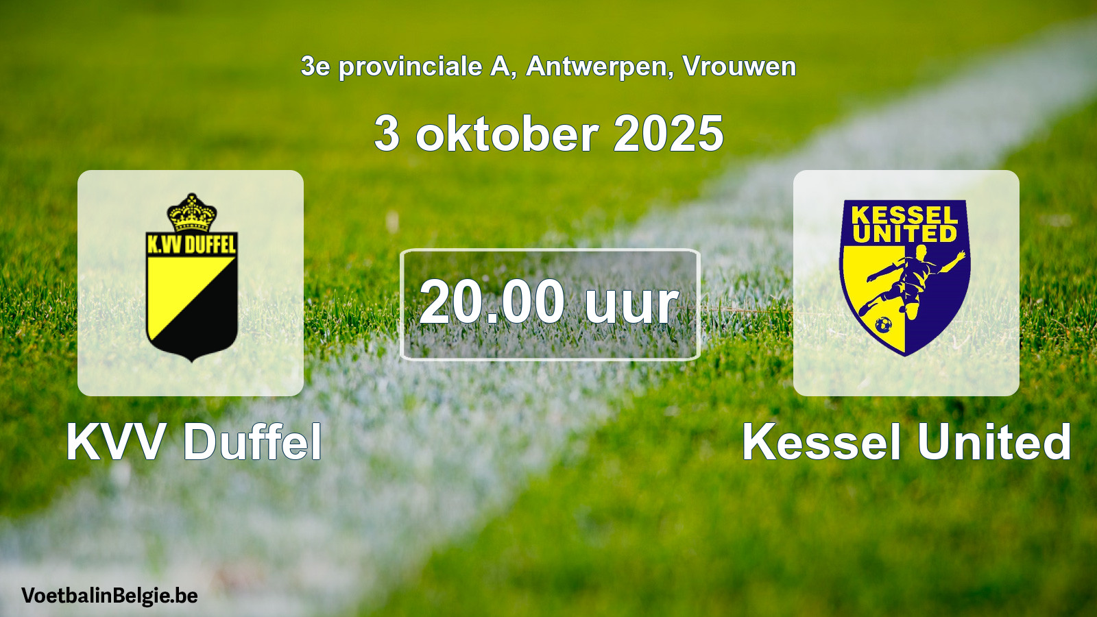 Geplantes Spiel frauen-Fußball: KVV Duffel - Kessel United (3 Oktober 2025)