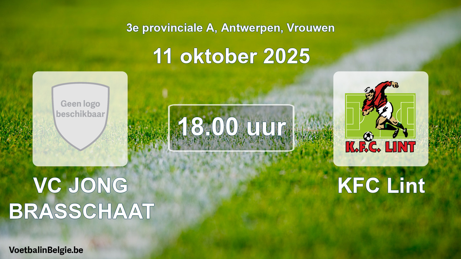 Scheduled match women football: VC JONG BRASSCHAAT - KFC Lint (11 October 2025)