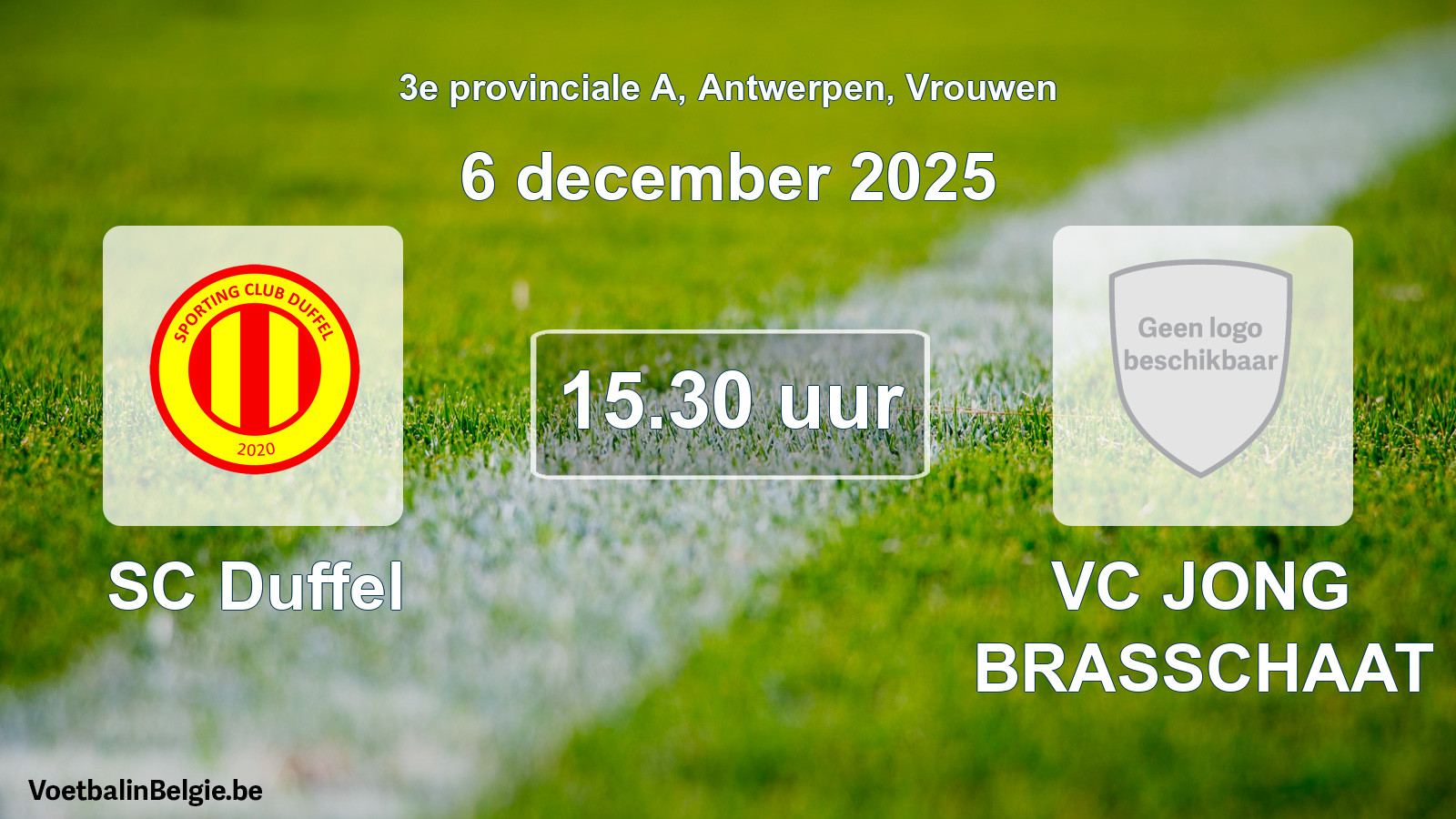 Scheduled match women football: SC Duffel - VC JONG BRASSCHAAT (6 December 2025)