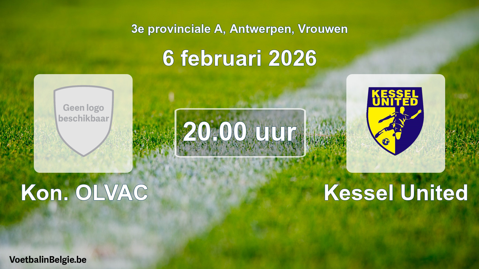 Scheduled match women football: Kon. OLVAC - Kessel United (6 February 2026)