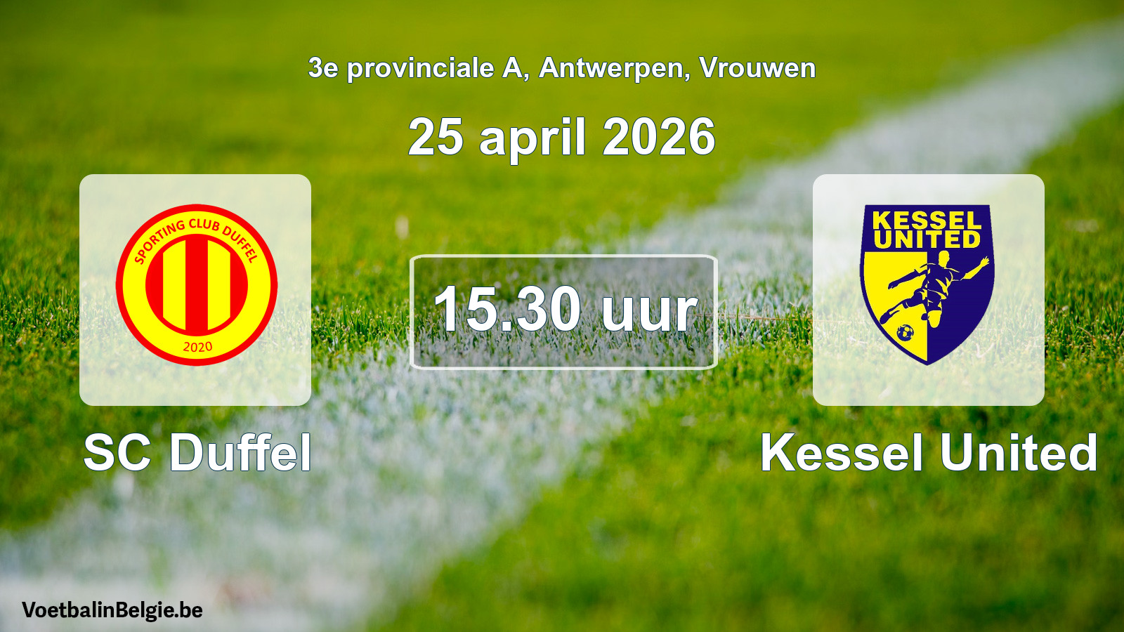 Scheduled match women football: SC Duffel - Kessel United (25 April 2026)