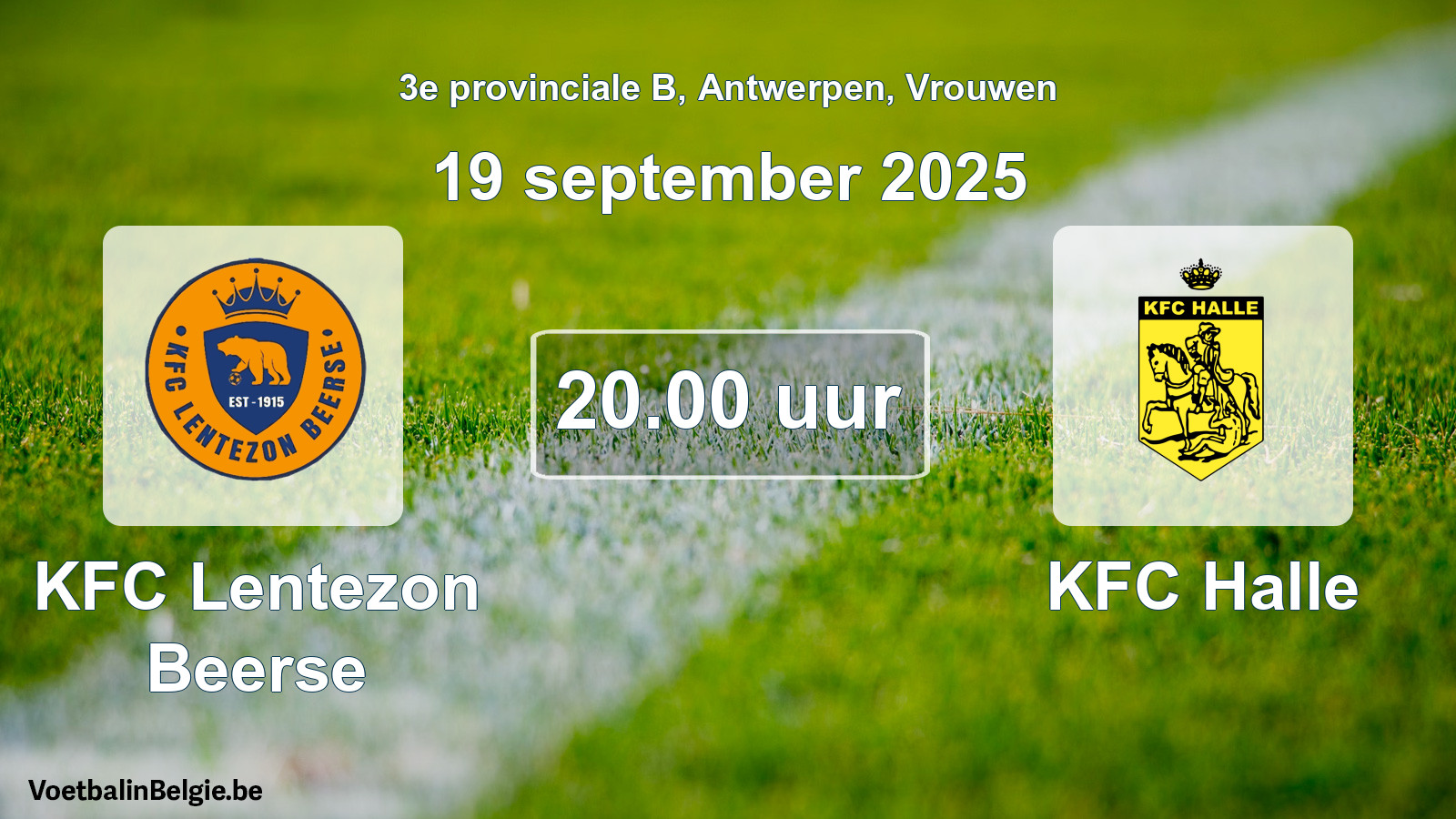 Scheduled match women football: KFC Lentezon Beerse - KFC Halle (19 September 2025)