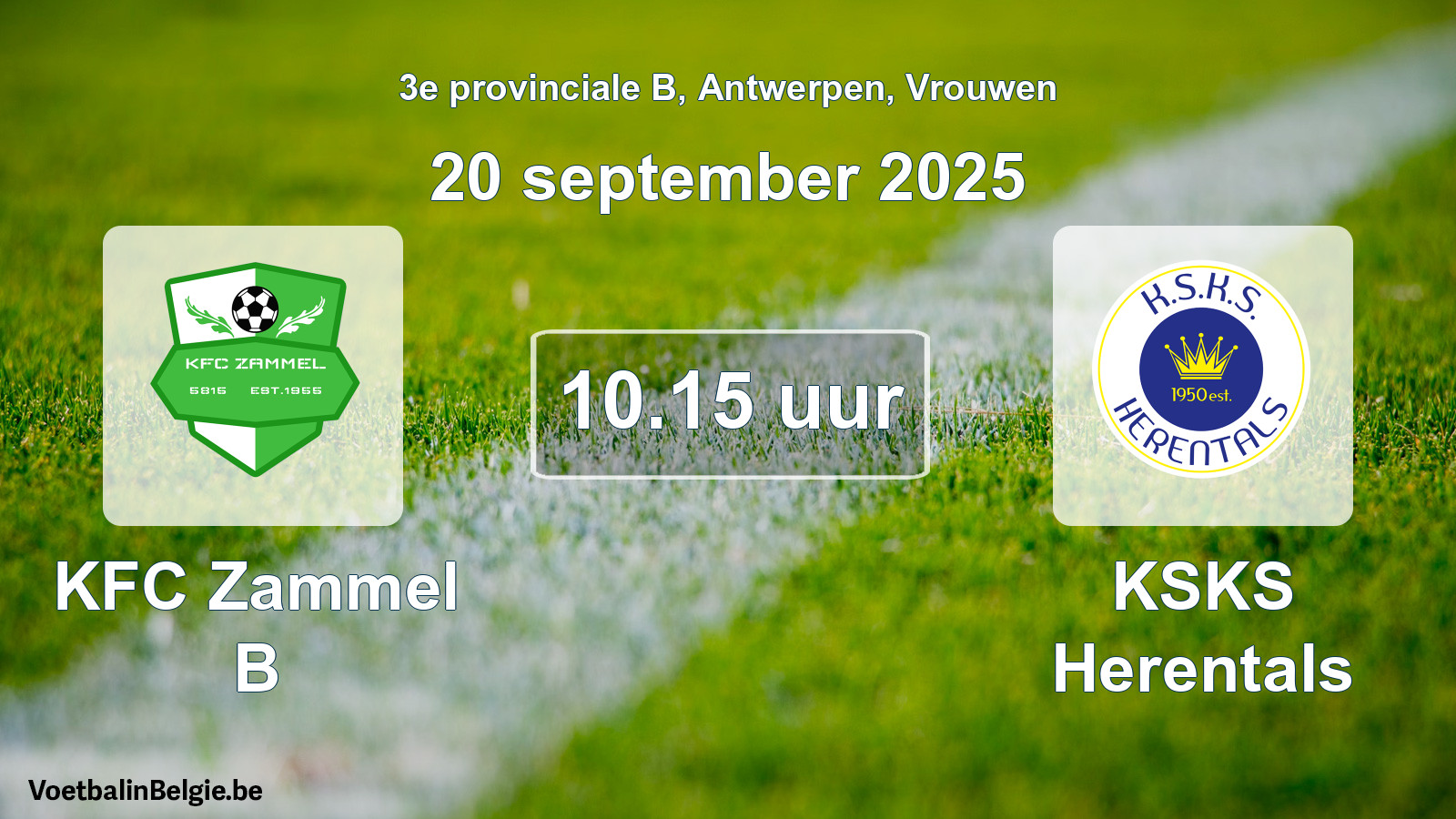Scheduled match women football: KFC Zammel B - KSKS Herentals (20 September 2025)