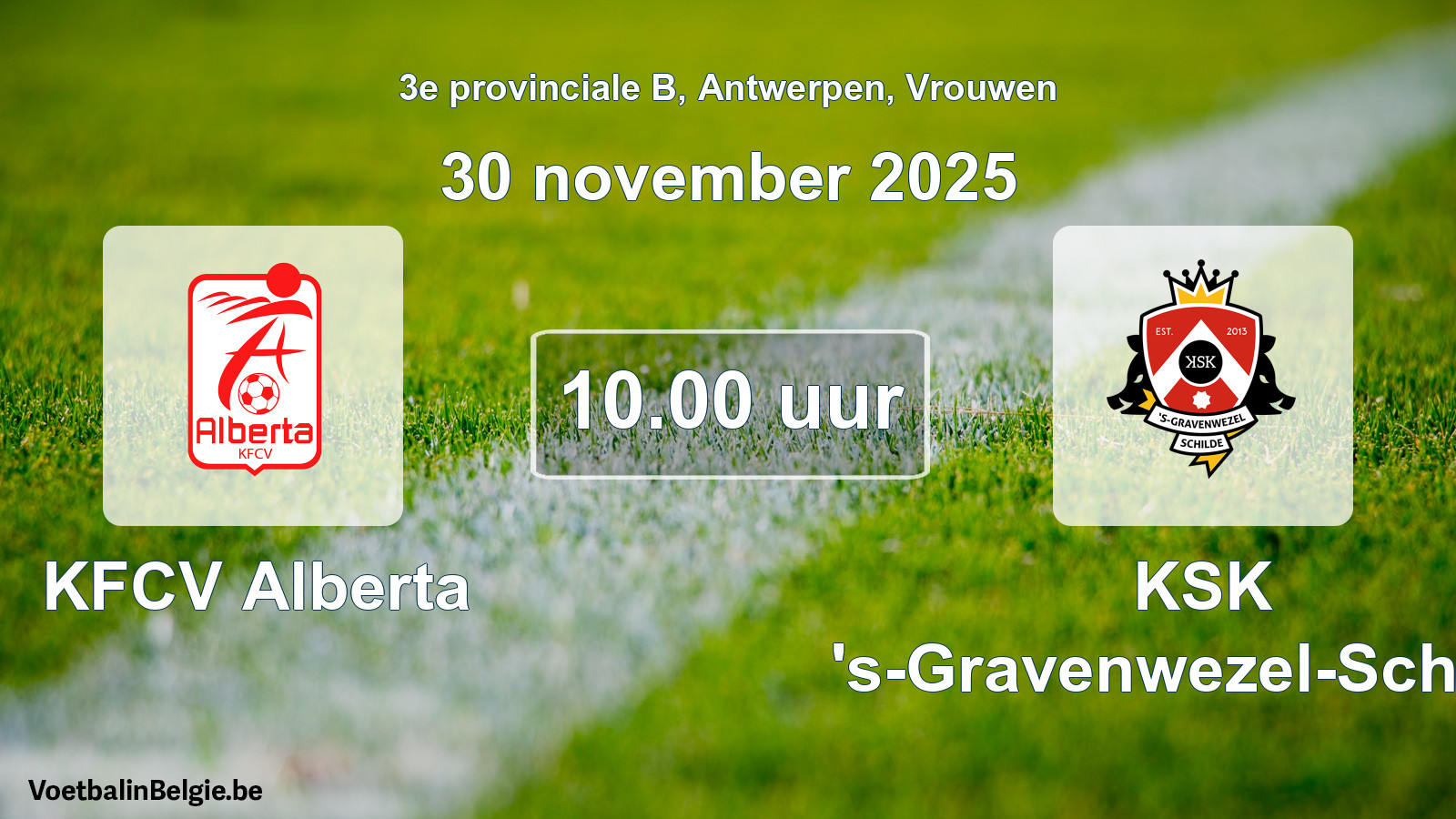 Scheduled match women football: KFCV Alberta - KSK 's-Gravenwezel-Schilde (30 November 2025)