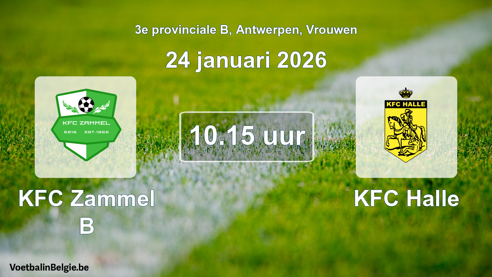 Scheduled match women football: KFC Zammel B - KFC Halle (24 January 2026)