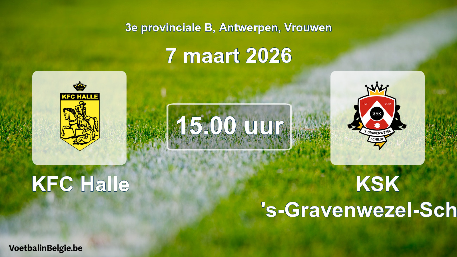 Scheduled match women football: KFC Halle - KSK 's-Gravenwezel-Schilde (7 March 2026)