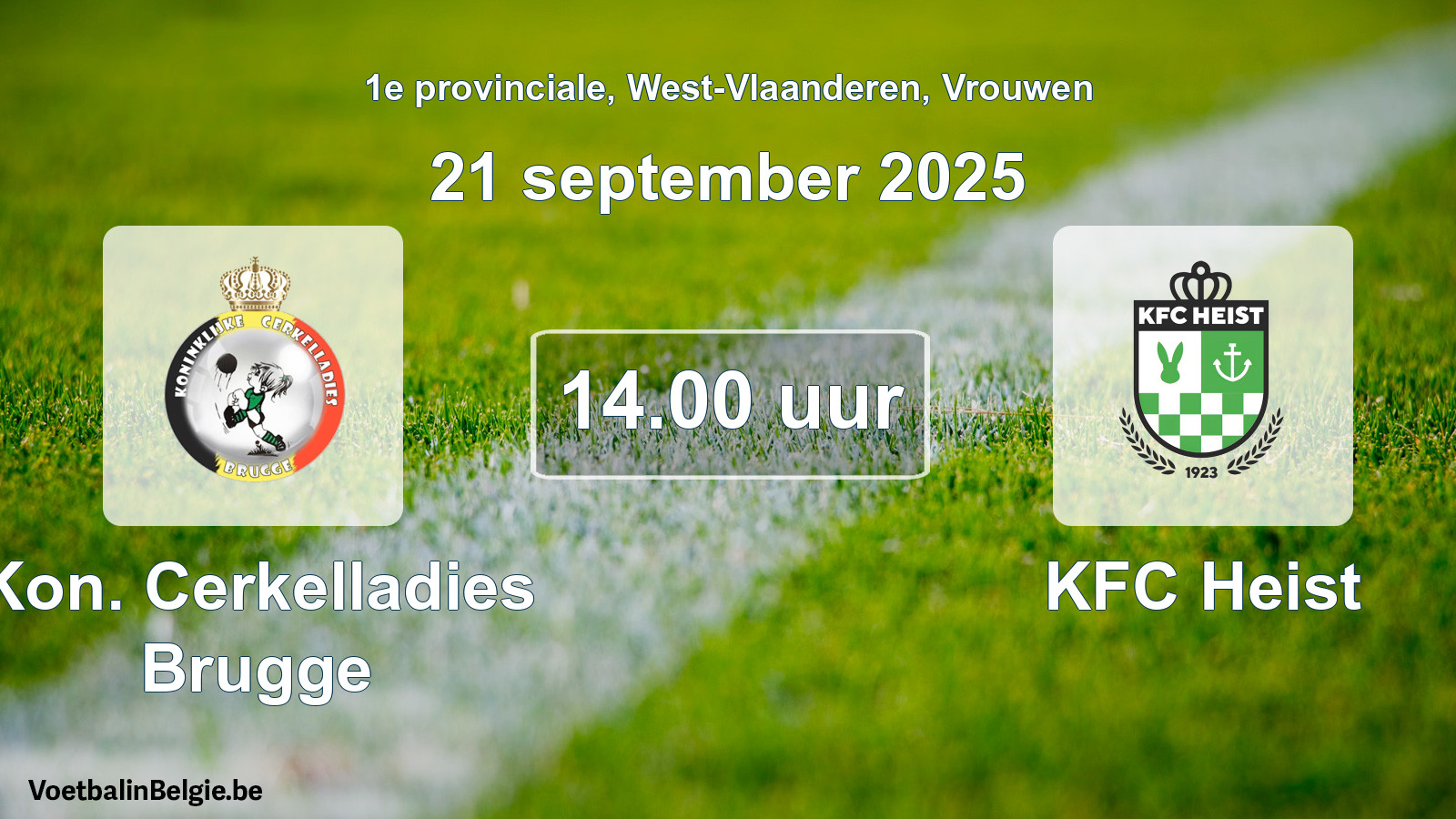 Scheduled match women football: Kon. Cerkelladies Brugge - KFC Heist (21 September 2025)
