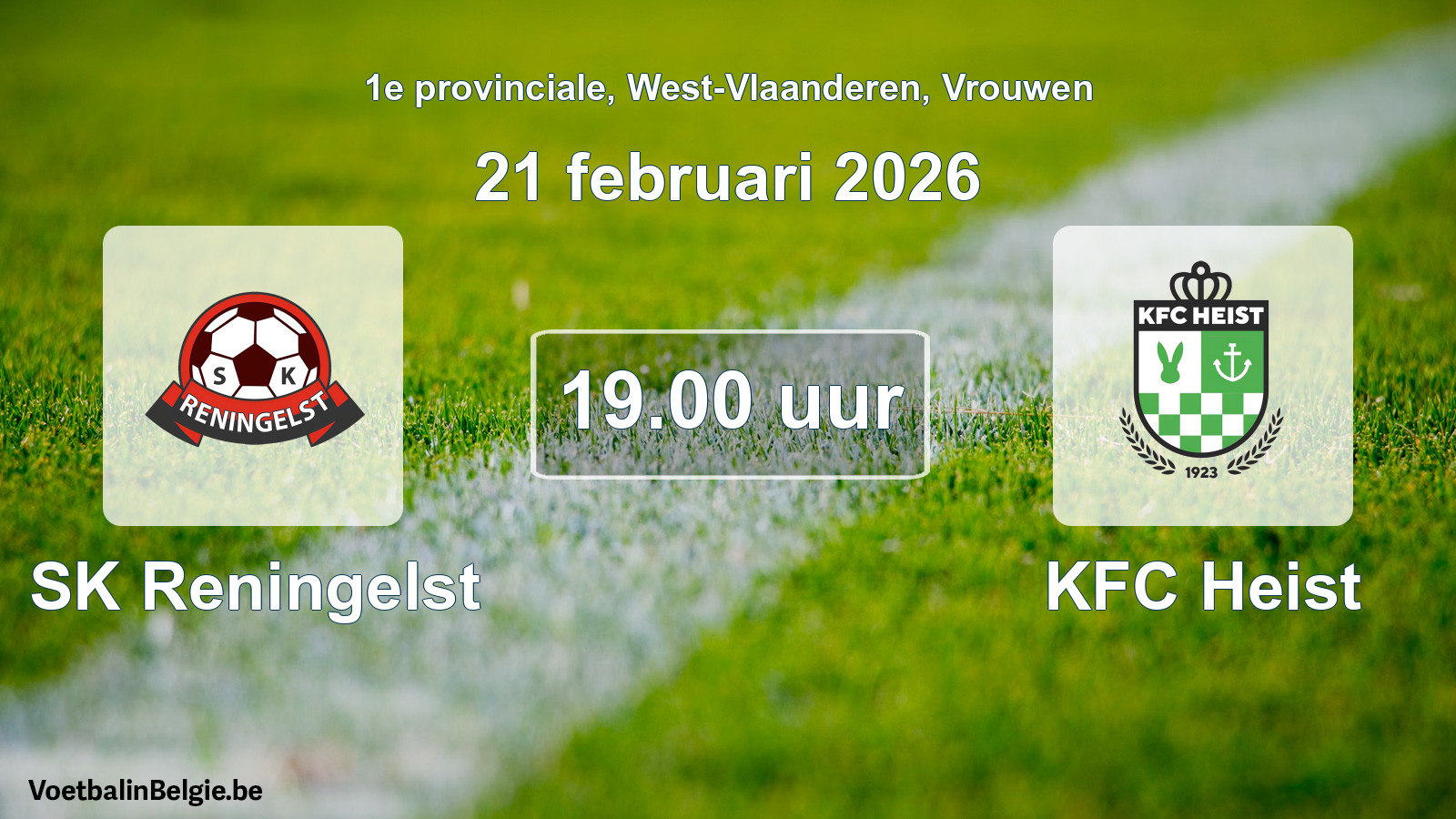 Scheduled match women football: SK Reningelst - KFC Heist (21 February 2026)