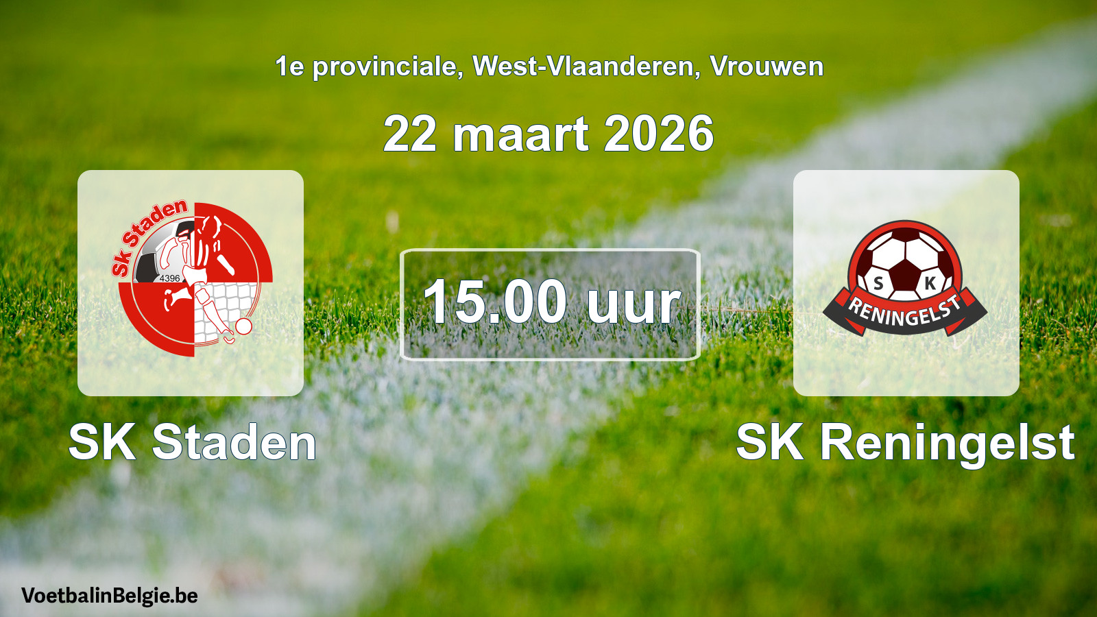 Scheduled match women football: SK Staden - SK Reningelst (22 March 2026)
