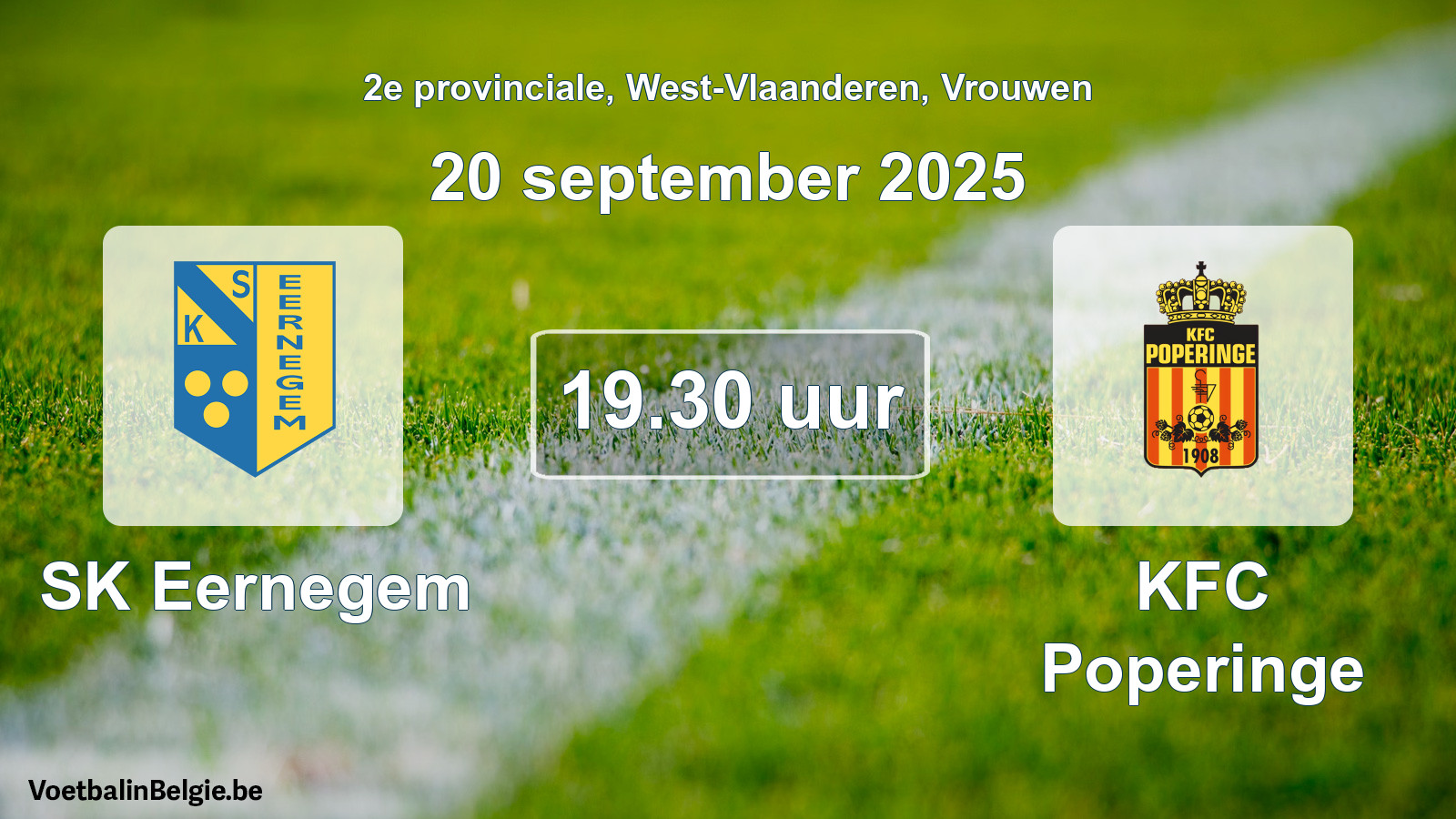Scheduled match women football: SK Eernegem - KFC Poperinge (20 September 2025)