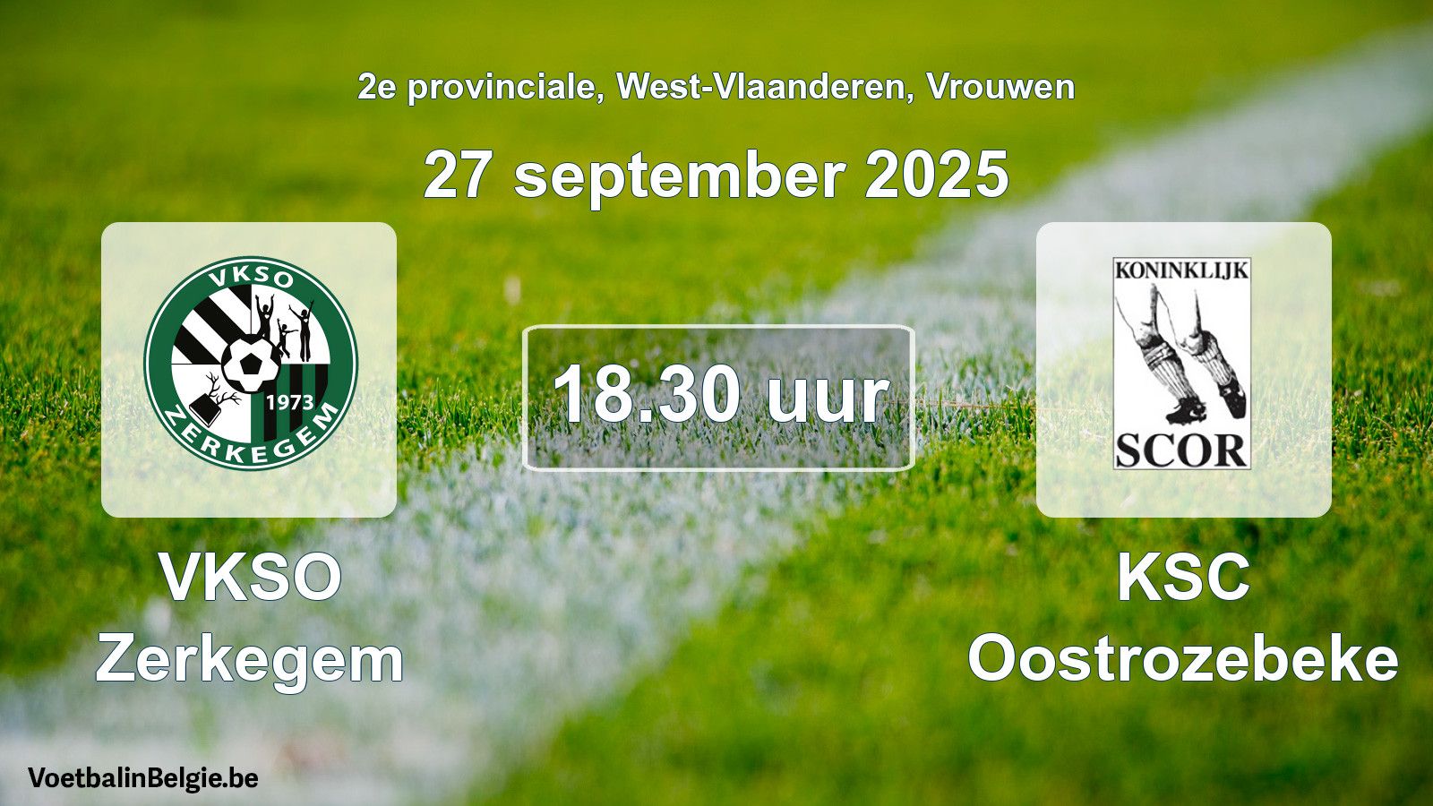 Scheduled match women football: VKSO Zerkegem - KSC Oostrozebeke (27 September 2025)