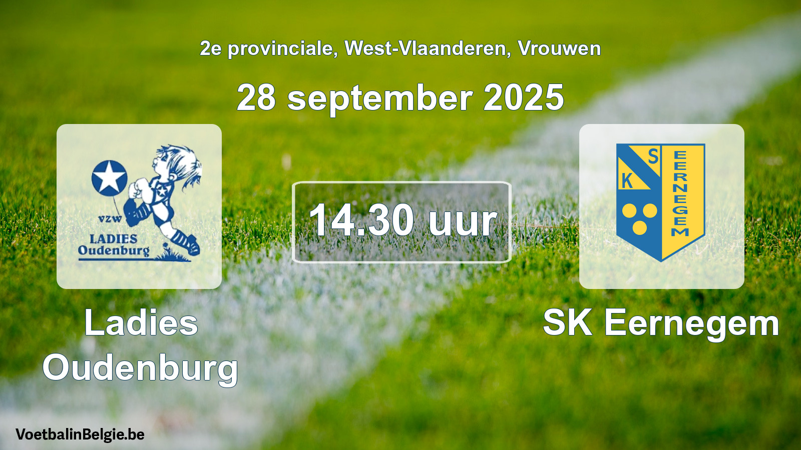 Scheduled match women football: Ladies Oudenburg - SK Eernegem (28 September 2025)