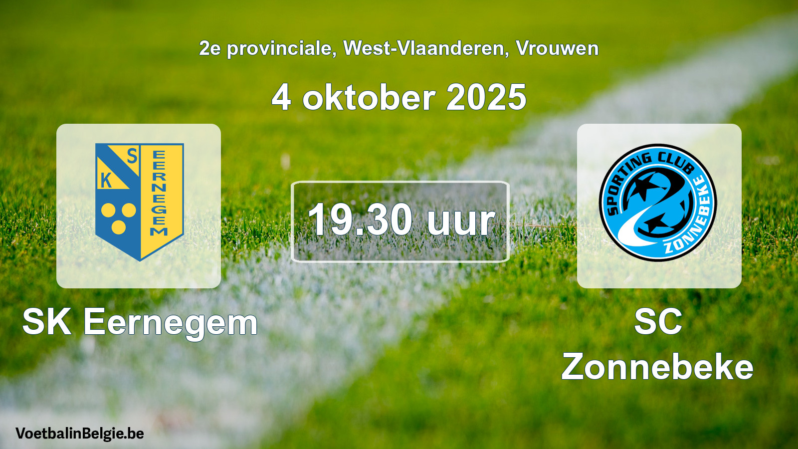 Scheduled match women football: SK Eernegem - SC Zonnebeke (4 October 2025)