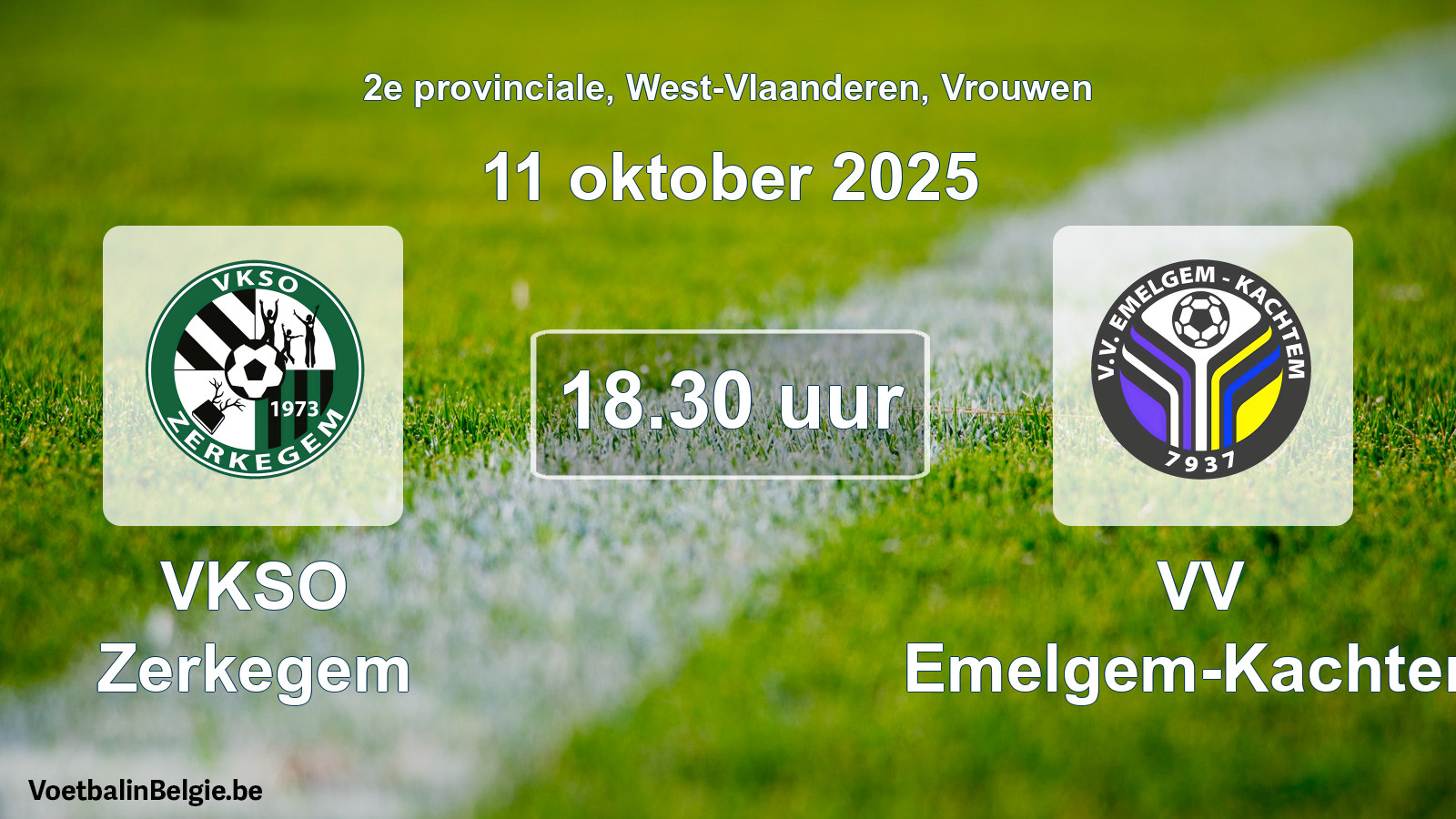 Scheduled match women football: VKSO Zerkegem - VV Emelgem-Kachtem (11 October 2025)