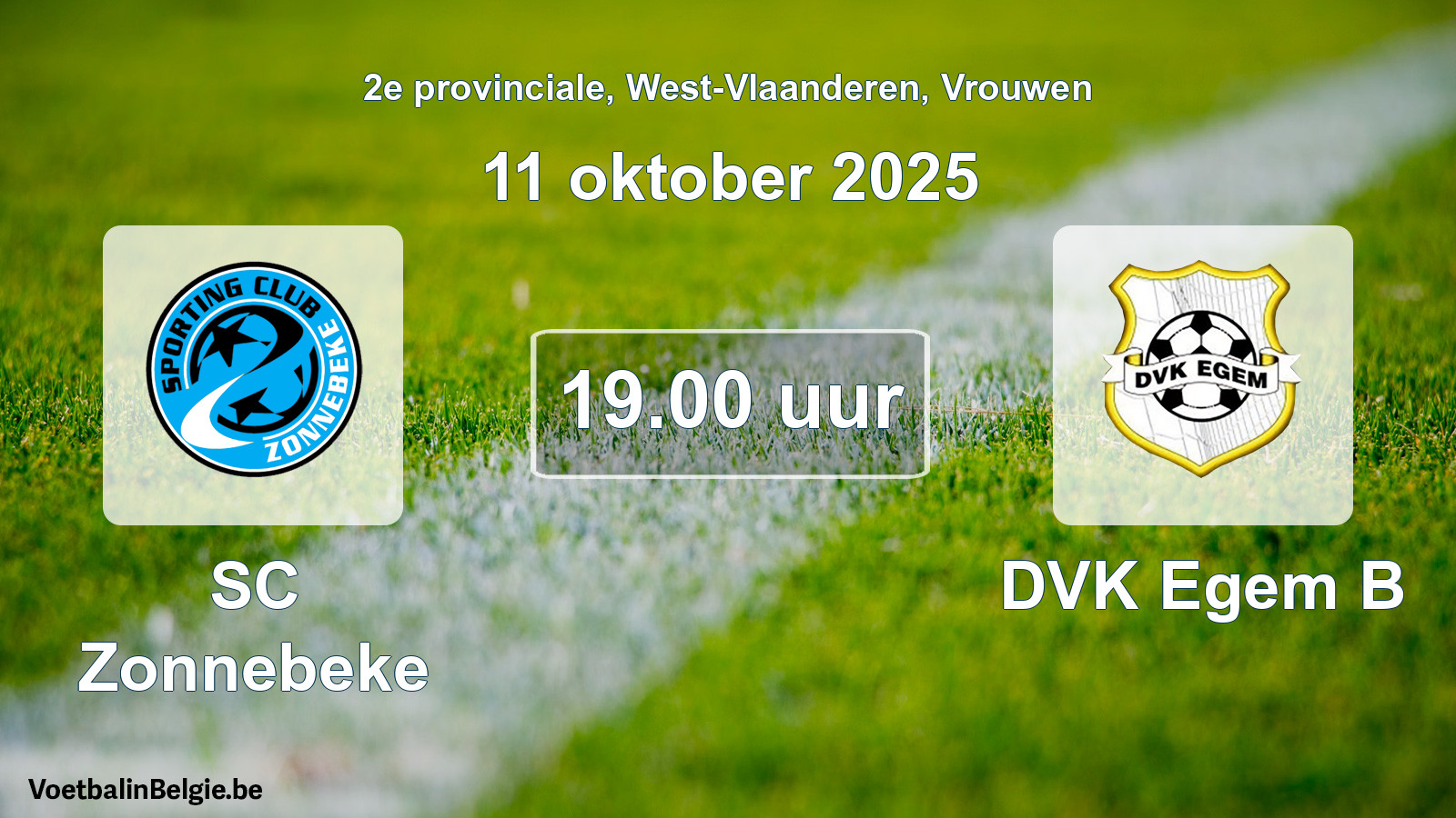 Scheduled match women football: SC Zonnebeke - DVK Egem B (11 October 2025)