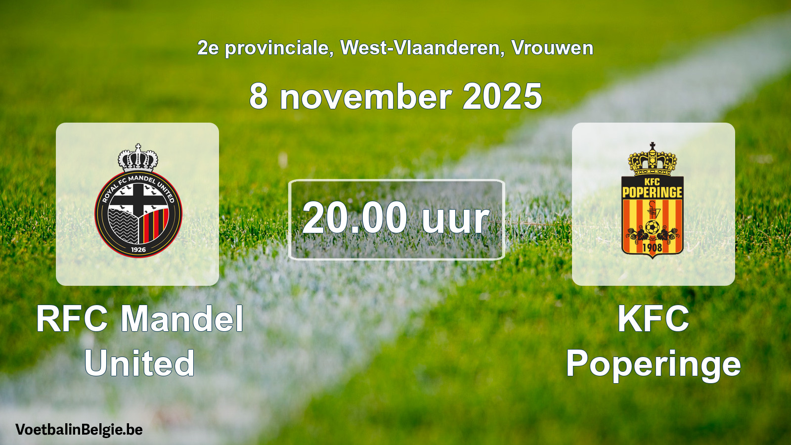 Scheduled match women football: RFC Mandel United - KFC Poperinge (8 November 2025)