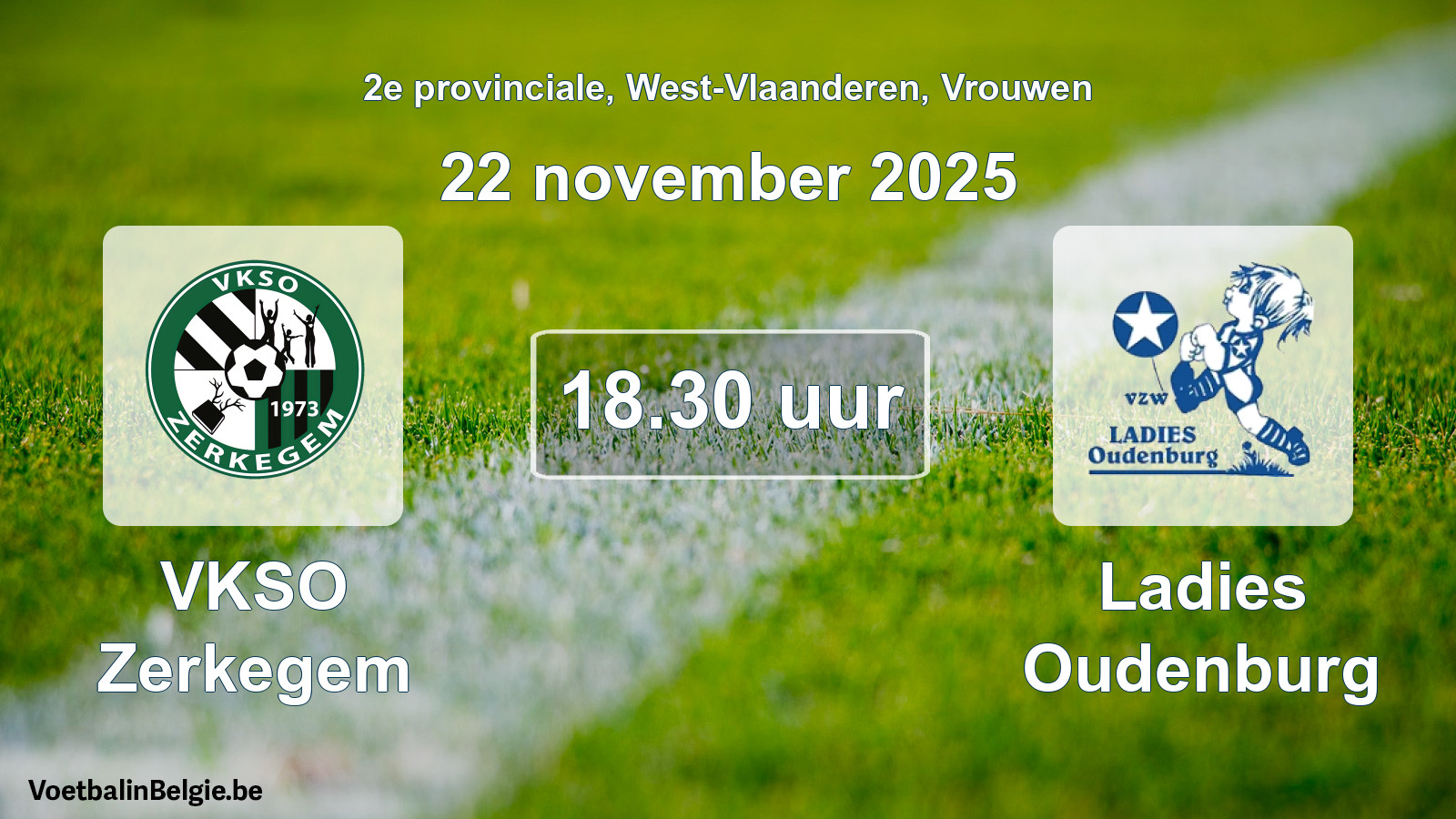 Geplande wedstrijd vrouwenvoetbal: VKSO Zerkegem - Ladies Oudenburg (22 november 2025)