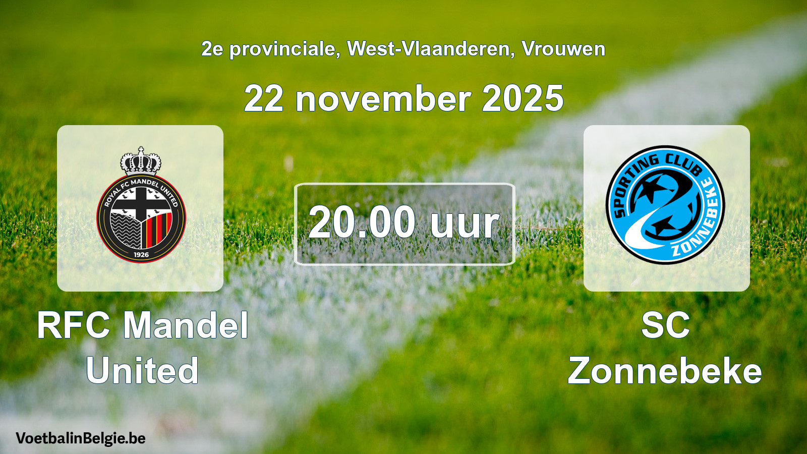 Scheduled match women football: RFC Mandel United - SC Zonnebeke (22 November 2025)