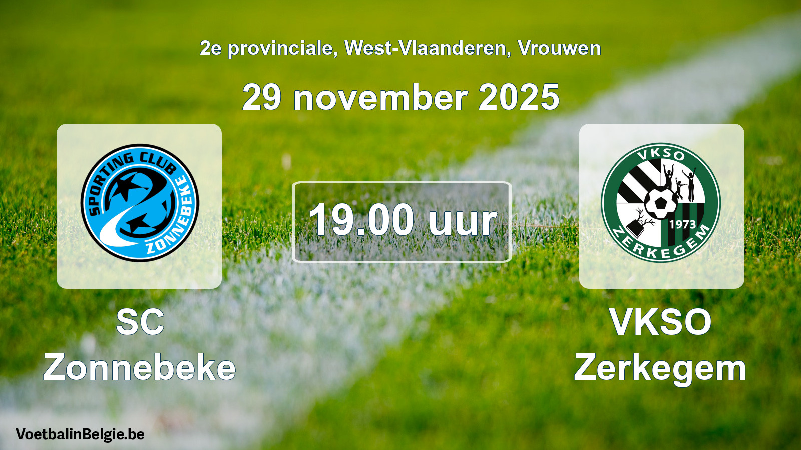 Scheduled match women football: SC Zonnebeke - VKSO Zerkegem (29 November 2025)