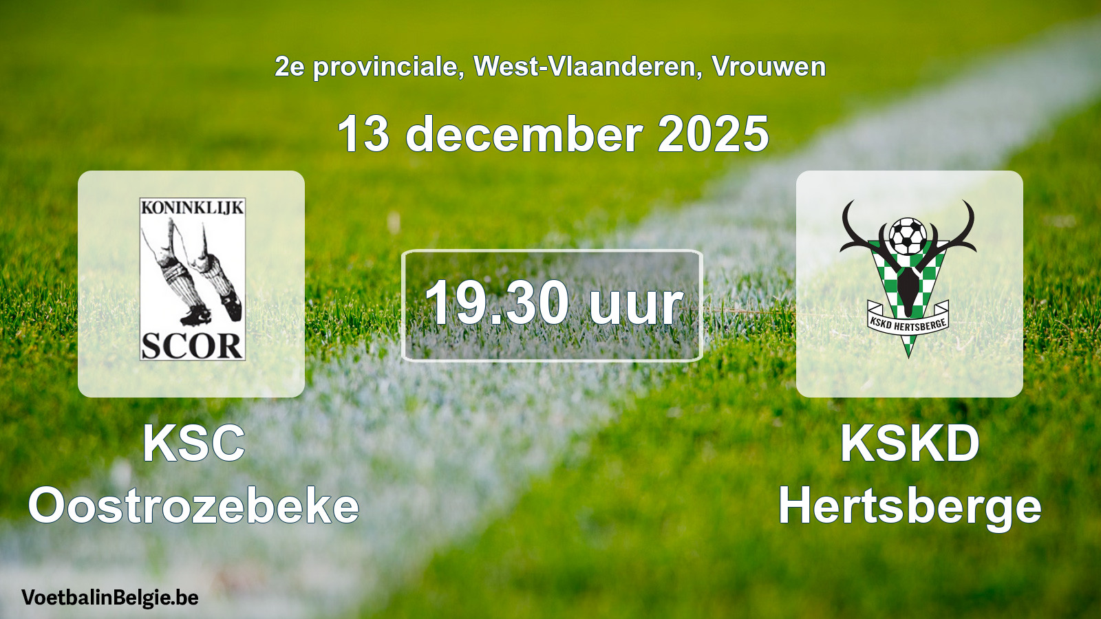 Scheduled match women football: KSC Oostrozebeke - KSKD Hertsberge (13 December 2025)