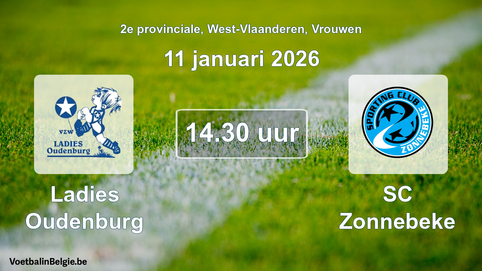 Scheduled match women football: Ladies Oudenburg - SC Zonnebeke (11 January 2026)