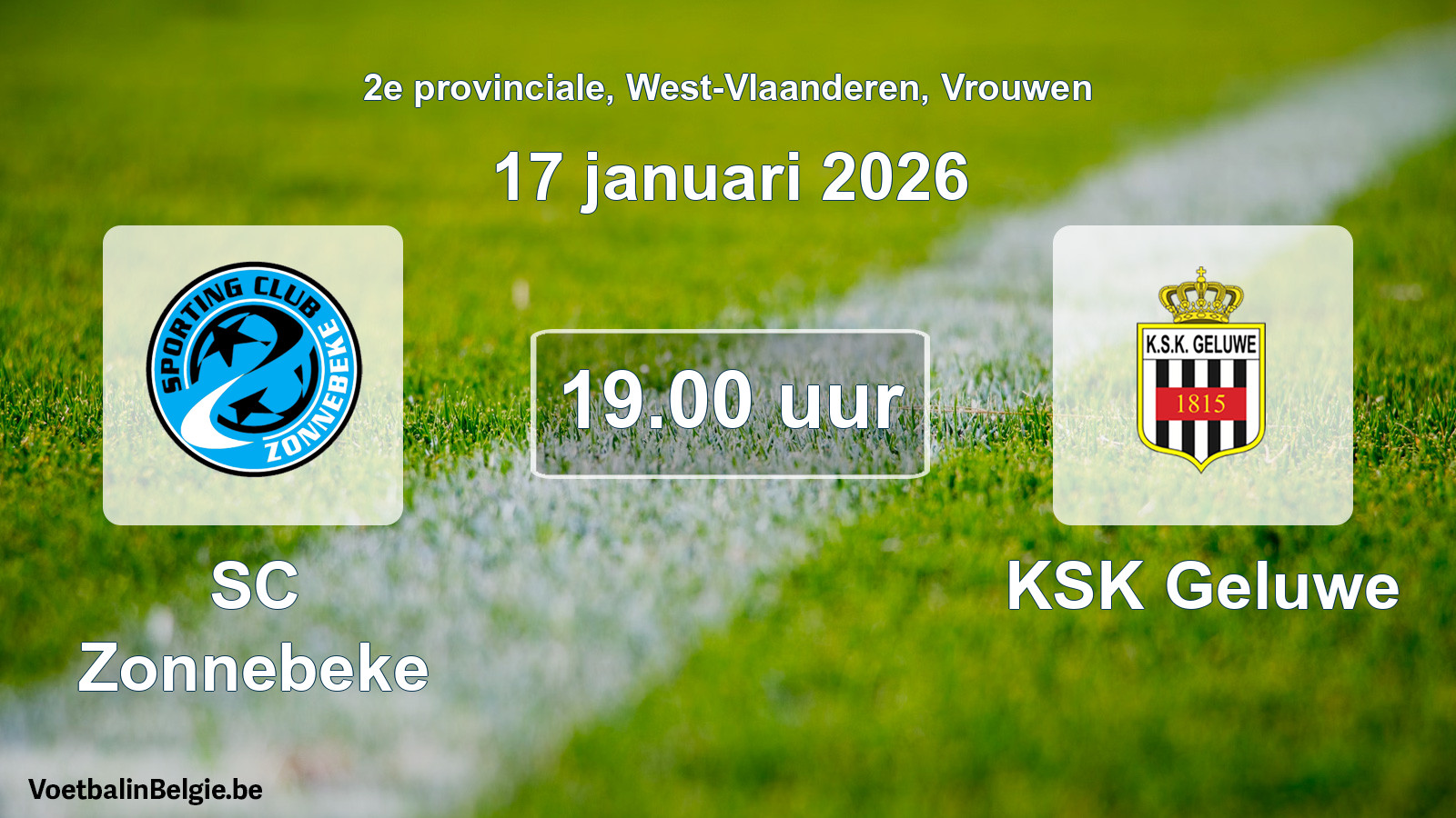 Scheduled match women football: SC Zonnebeke - KSK Geluwe (17 January 2026)