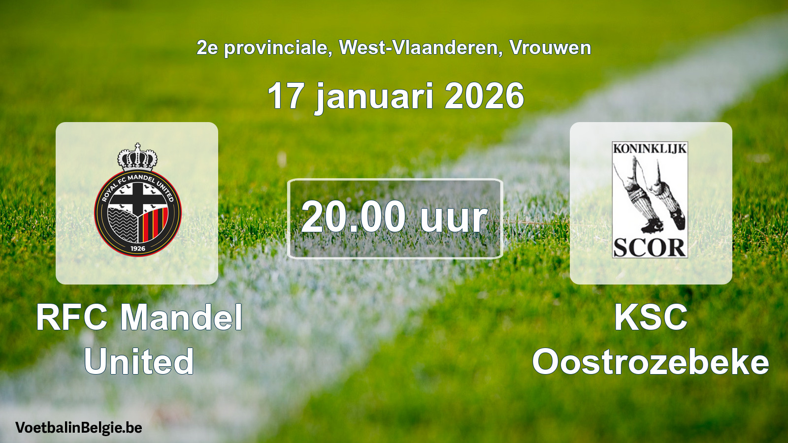 Scheduled match women football: RFC Mandel United - KSC Oostrozebeke (17 January 2026)