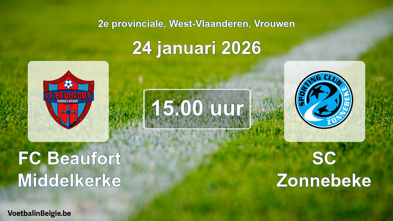 Scheduled match women football: FC Beaufort Middelkerke - SC Zonnebeke (24 January 2026)