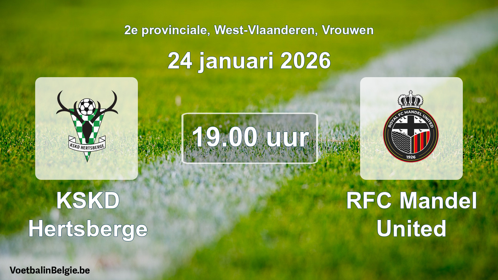 Scheduled match women football: KSKD Hertsberge - RFC Mandel United (24 January 2026)