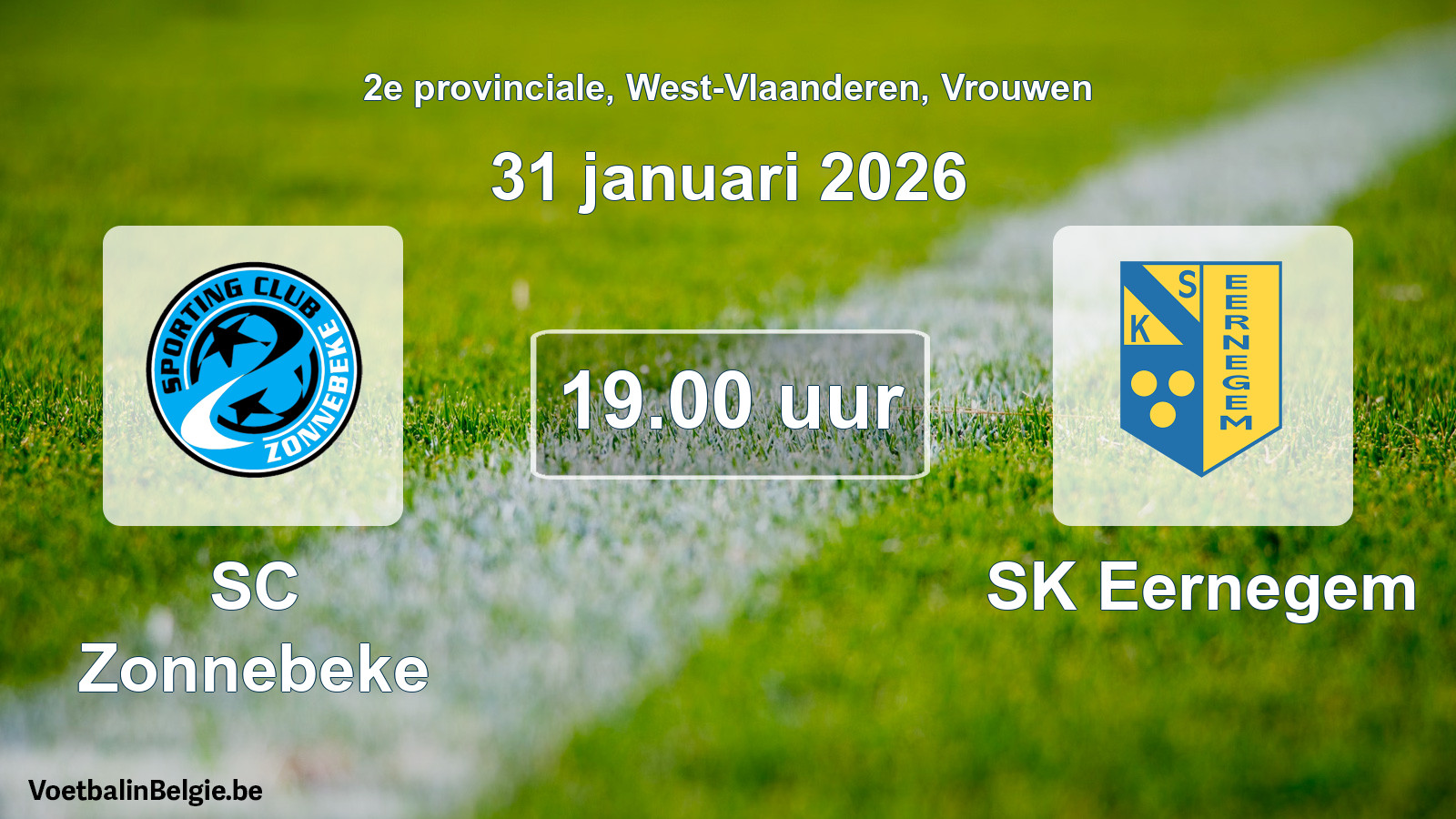 Scheduled match women football: SC Zonnebeke - SK Eernegem (31 January 2026)