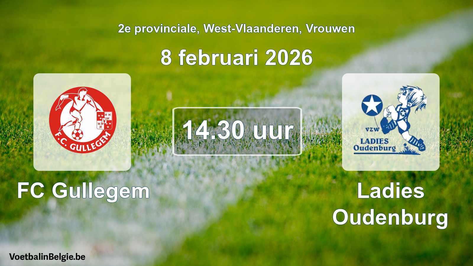 Scheduled match women football: FC Gullegem - Ladies Oudenburg (8 February 2026)