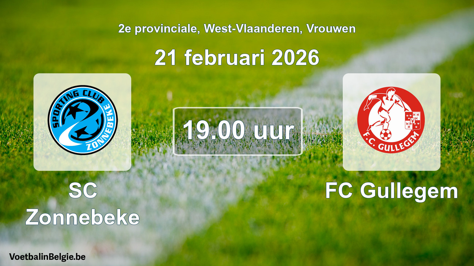 Scheduled match women football: SC Zonnebeke - FC Gullegem (21 February 2026)