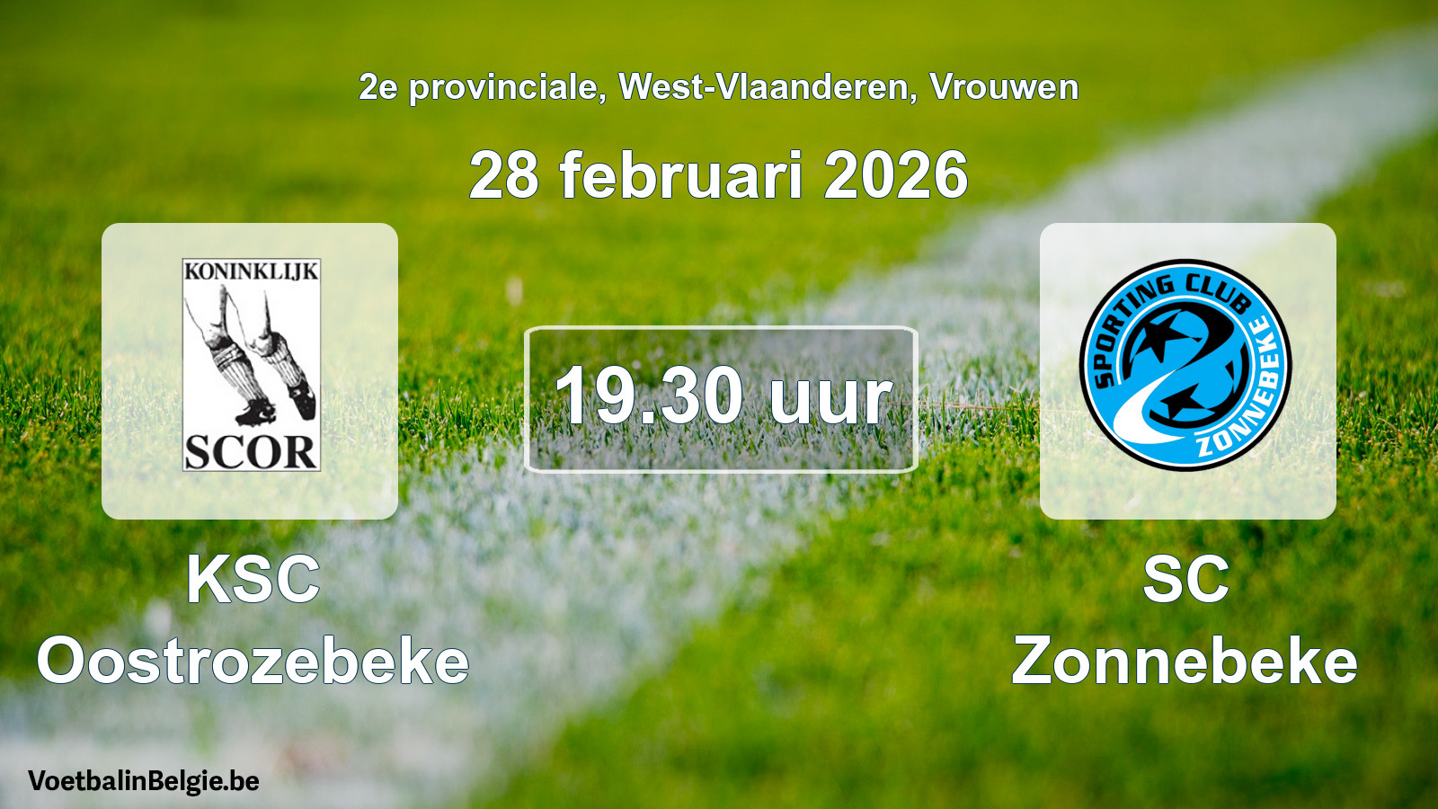 Scheduled match women football: KSC Oostrozebeke - SC Zonnebeke (28 February 2026)