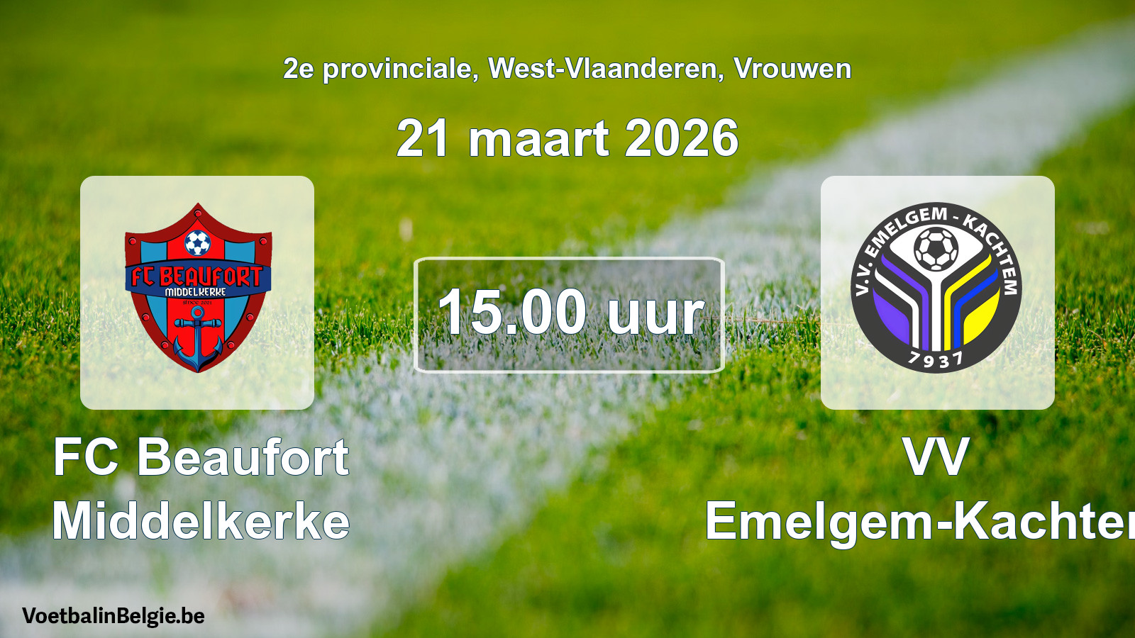 Scheduled match women football: FC Beaufort Middelkerke - VV Emelgem-Kachtem (21 March 2026)