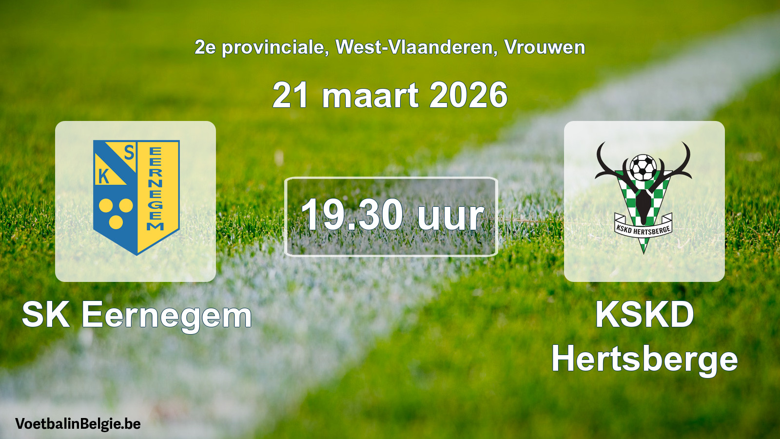 Scheduled match women football: SK Eernegem - KSKD Hertsberge (21 March 2026)