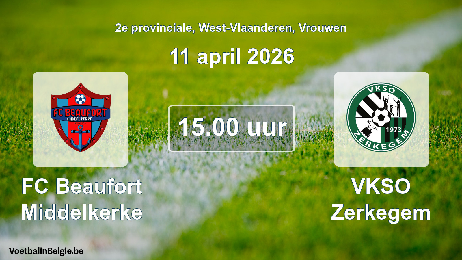 Scheduled match women football: FC Beaufort Middelkerke - VKSO Zerkegem (11 April 2026)