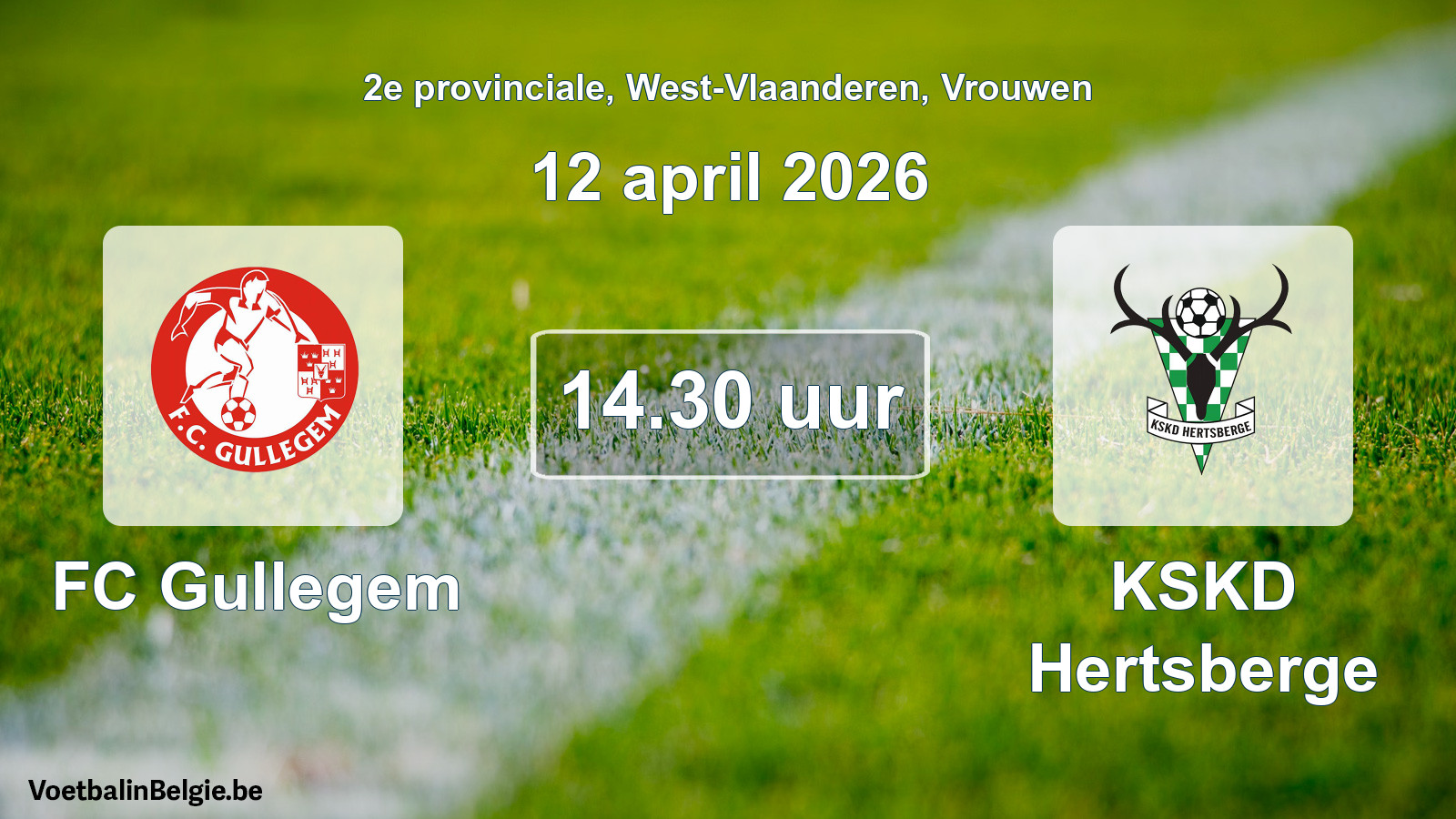 Scheduled match women football: FC Gullegem - KSKD Hertsberge (12 April 2026)