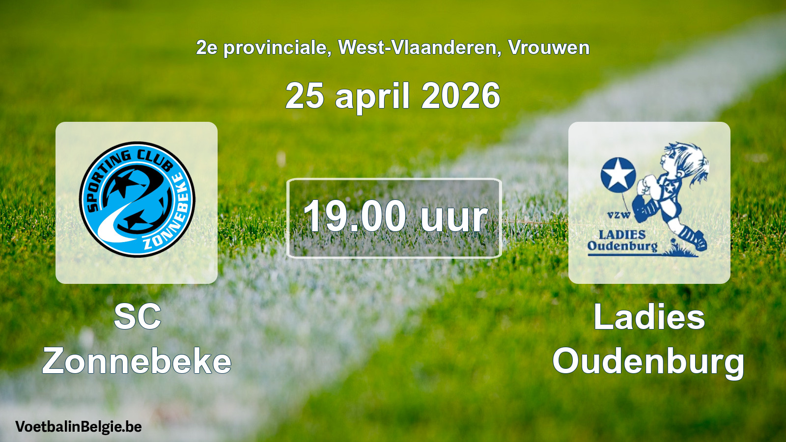 Scheduled match women football: SC Zonnebeke - Ladies Oudenburg (25 April 2026)