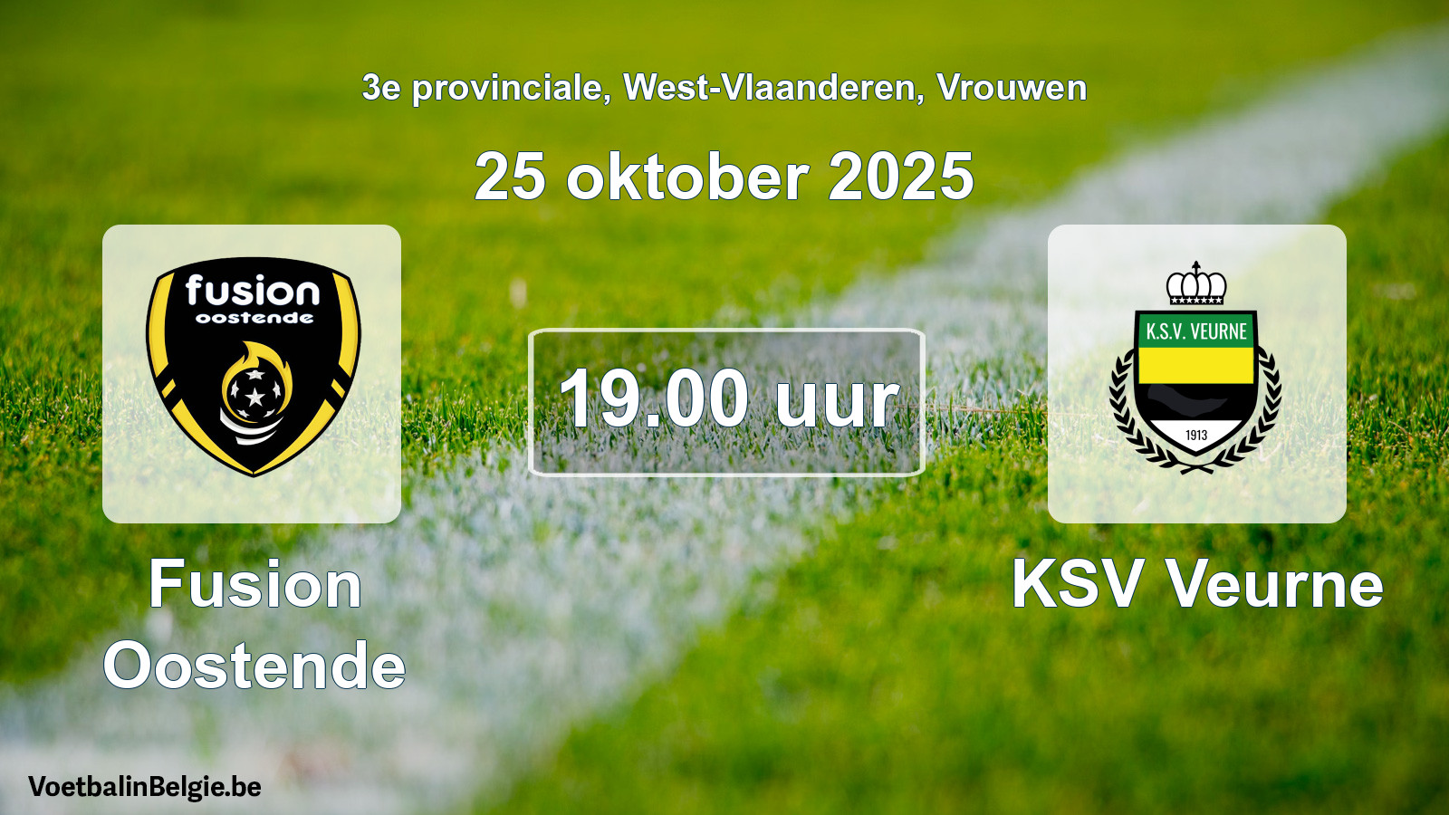 Scheduled match women football: Fusion Oostende - KSV Veurne (25 October 2025)