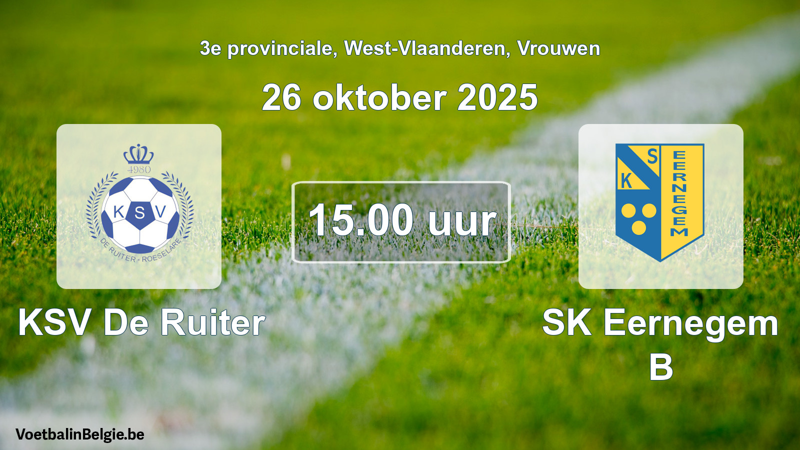 Scheduled match women football: KSV De Ruiter - SK Eernegem B (26 October 2025)