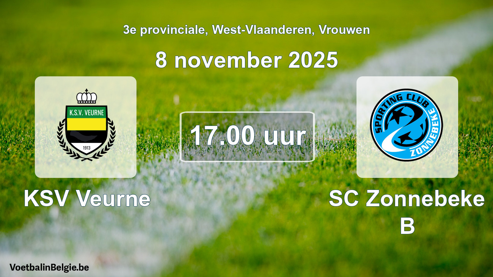 Scheduled match women football: KSV Veurne - SC Zonnebeke B (8 November 2025)