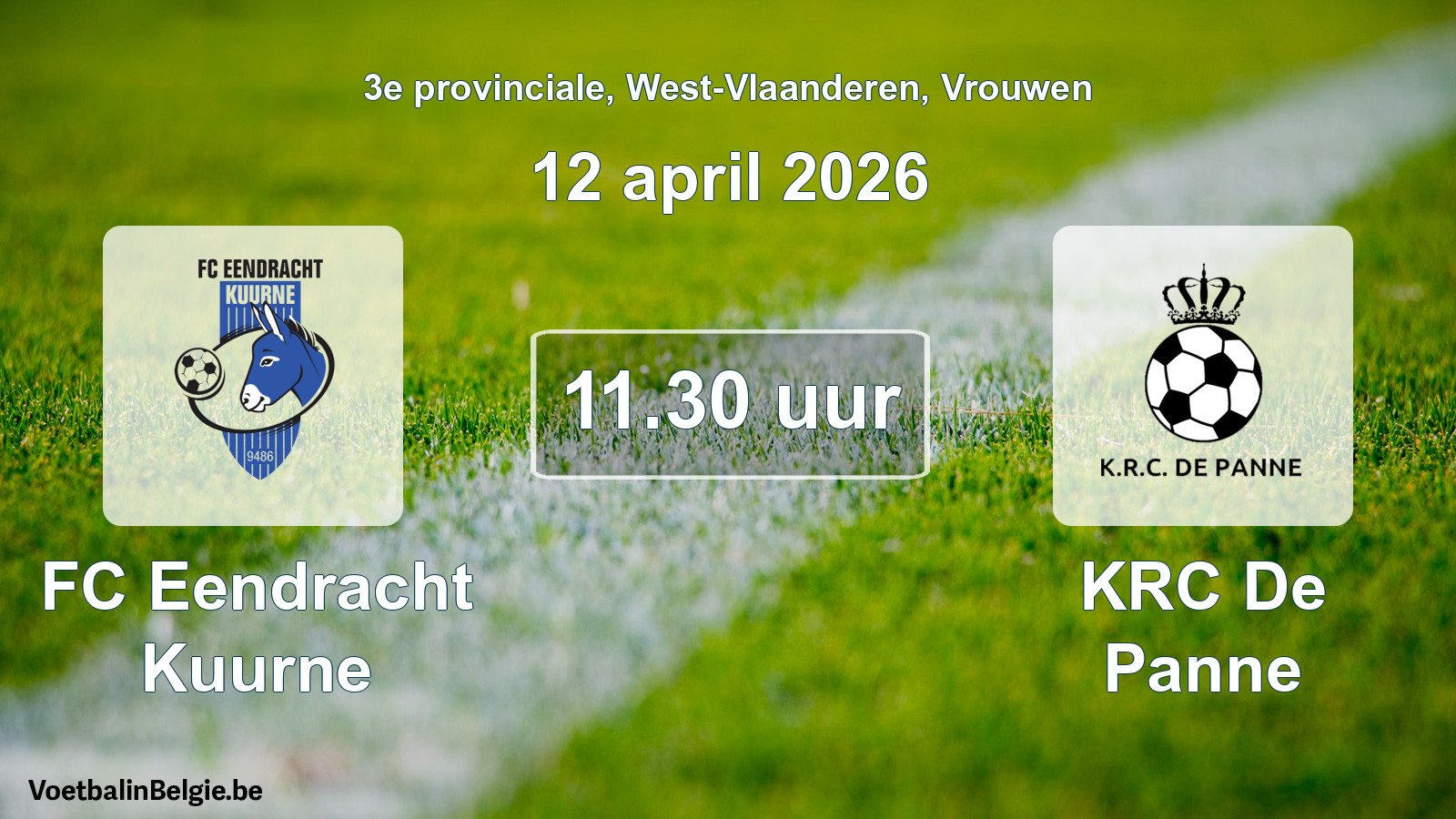 Scheduled match women football: FC Eendracht Kuurne - KRC De Panne (12 April 2026)