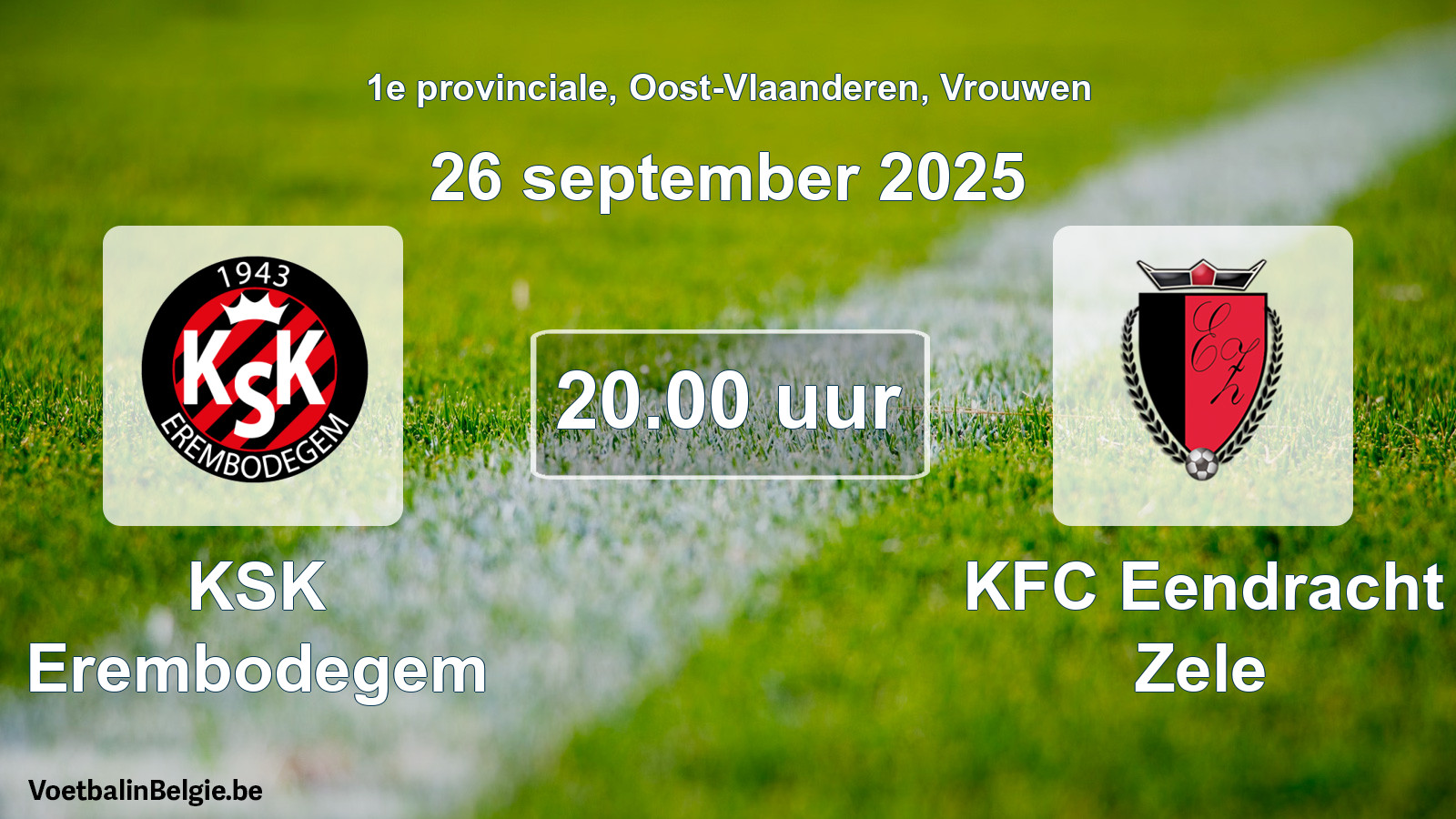 Scheduled match women football: KSK Erembodegem - KFC Eendracht Zele (26 September 2025)