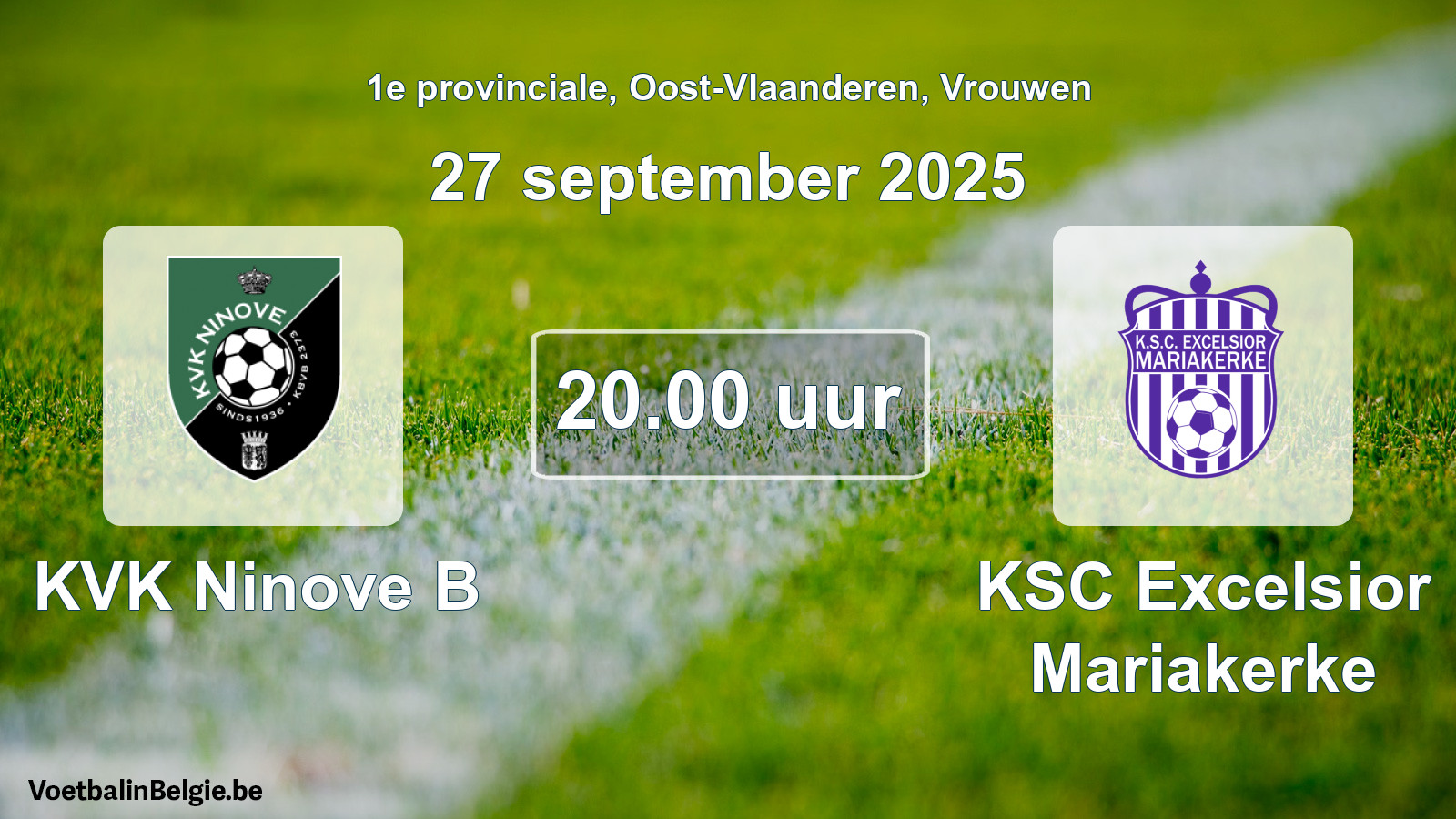 Scheduled match women football: KVK Ninove B - KSC Excelsior Mariakerke (27 September 2025)