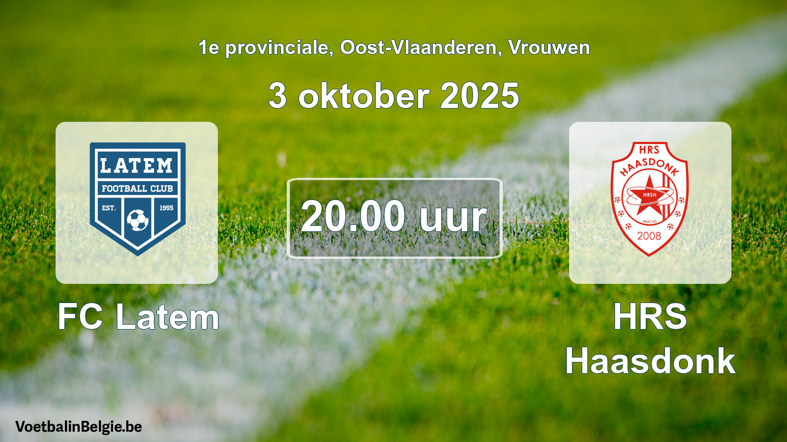 Scheduled match women football: FC Latem - HRS Haasdonk (3 October 2025)