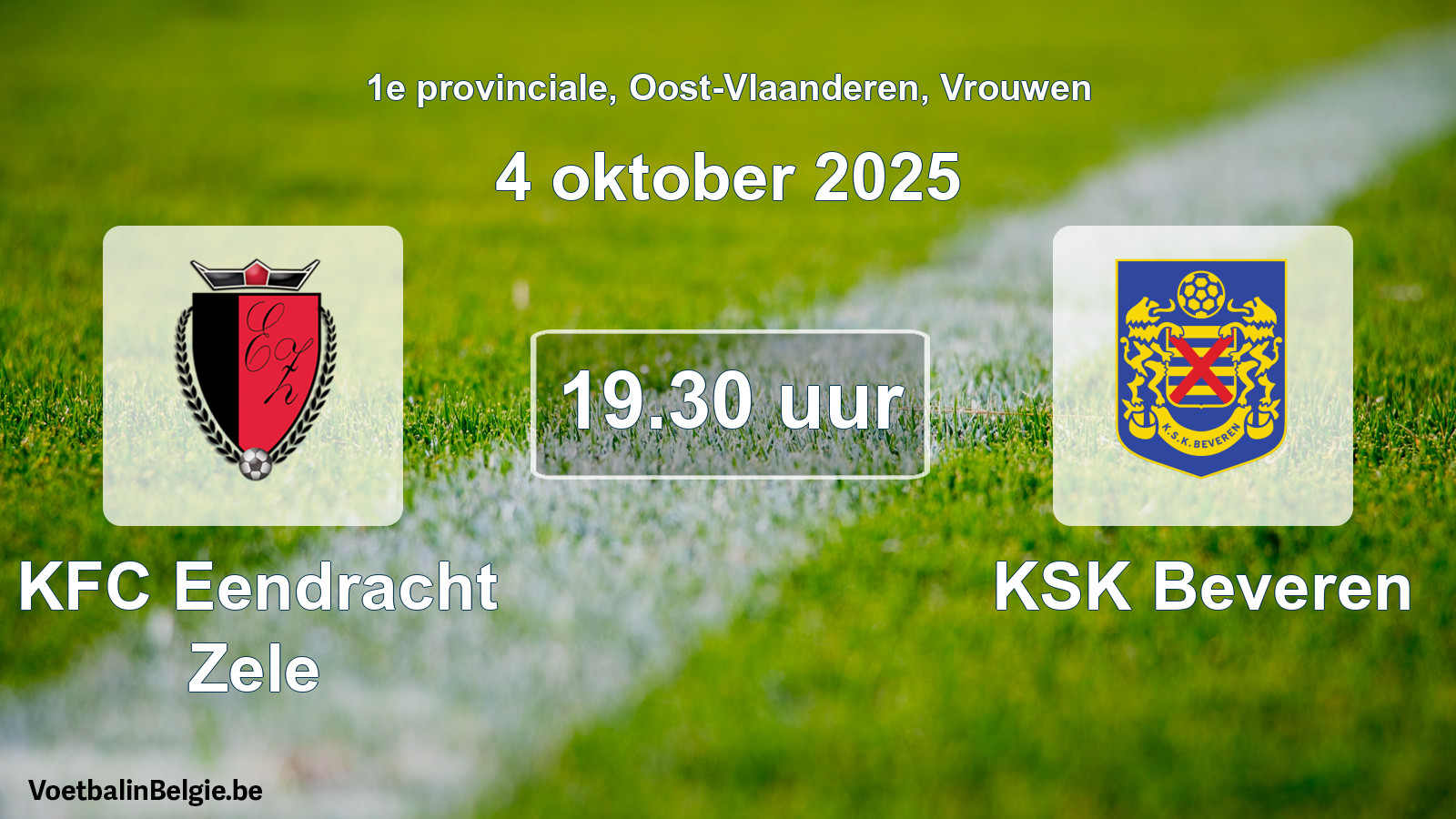 Scheduled match women football: KFC Eendracht Zele - KSK Beveren (4 October 2025)